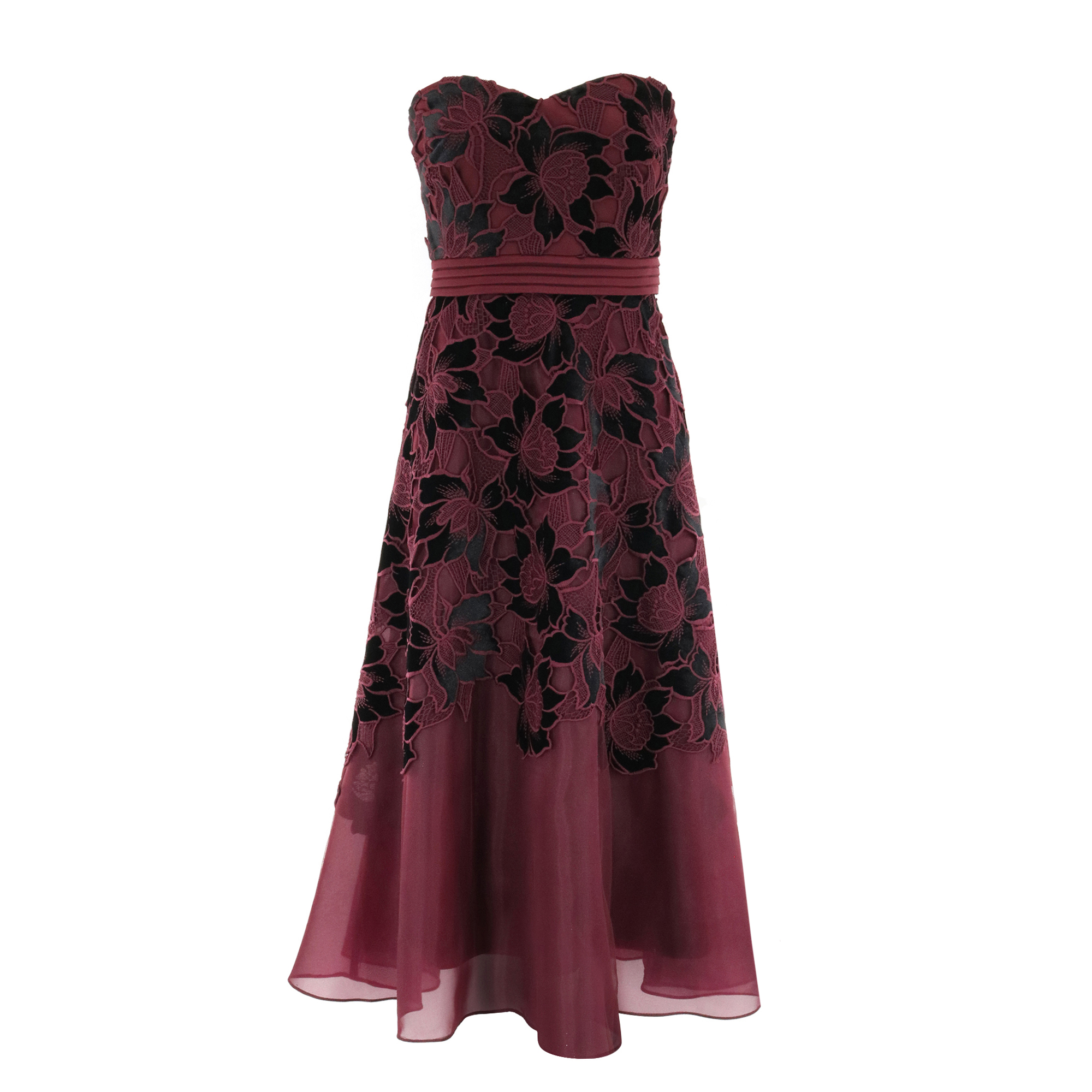 Strapless Velvet Lace Dress