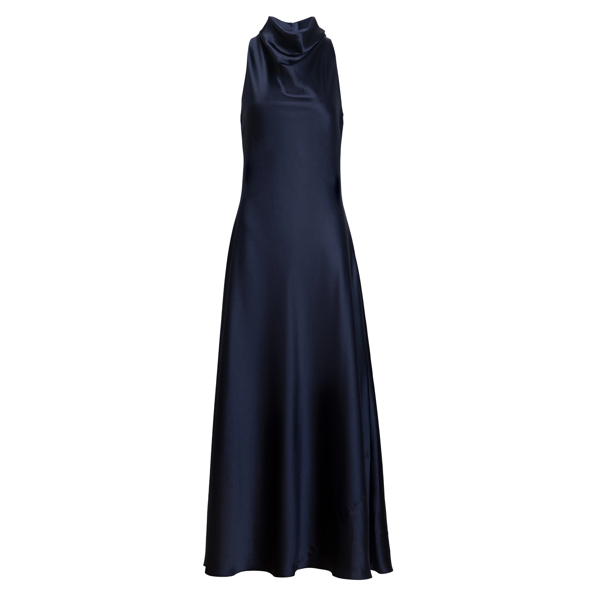 Celinda Halterneck Satin Bias Maxi Dress