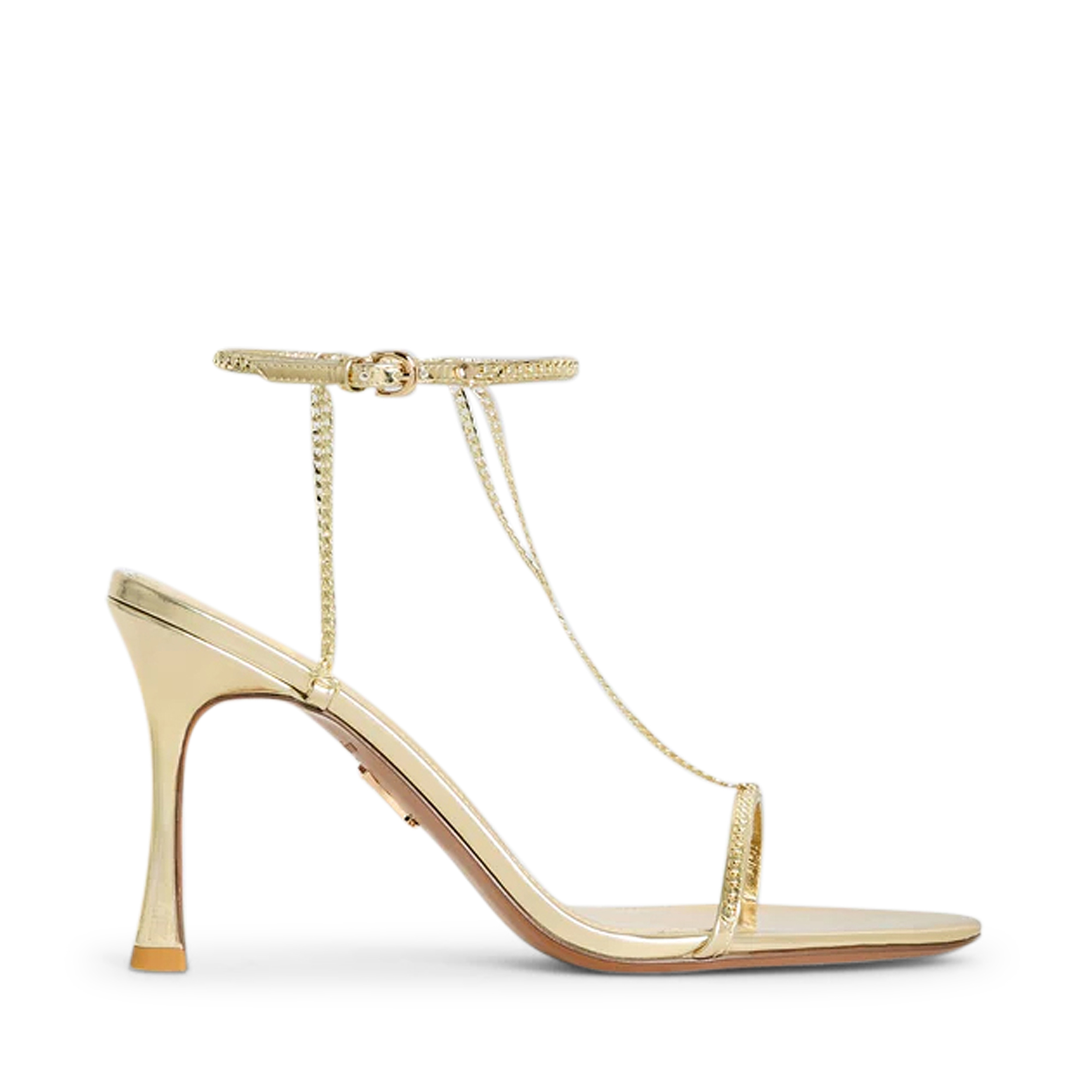 Finny T-Chain Metallic Leather Sandal