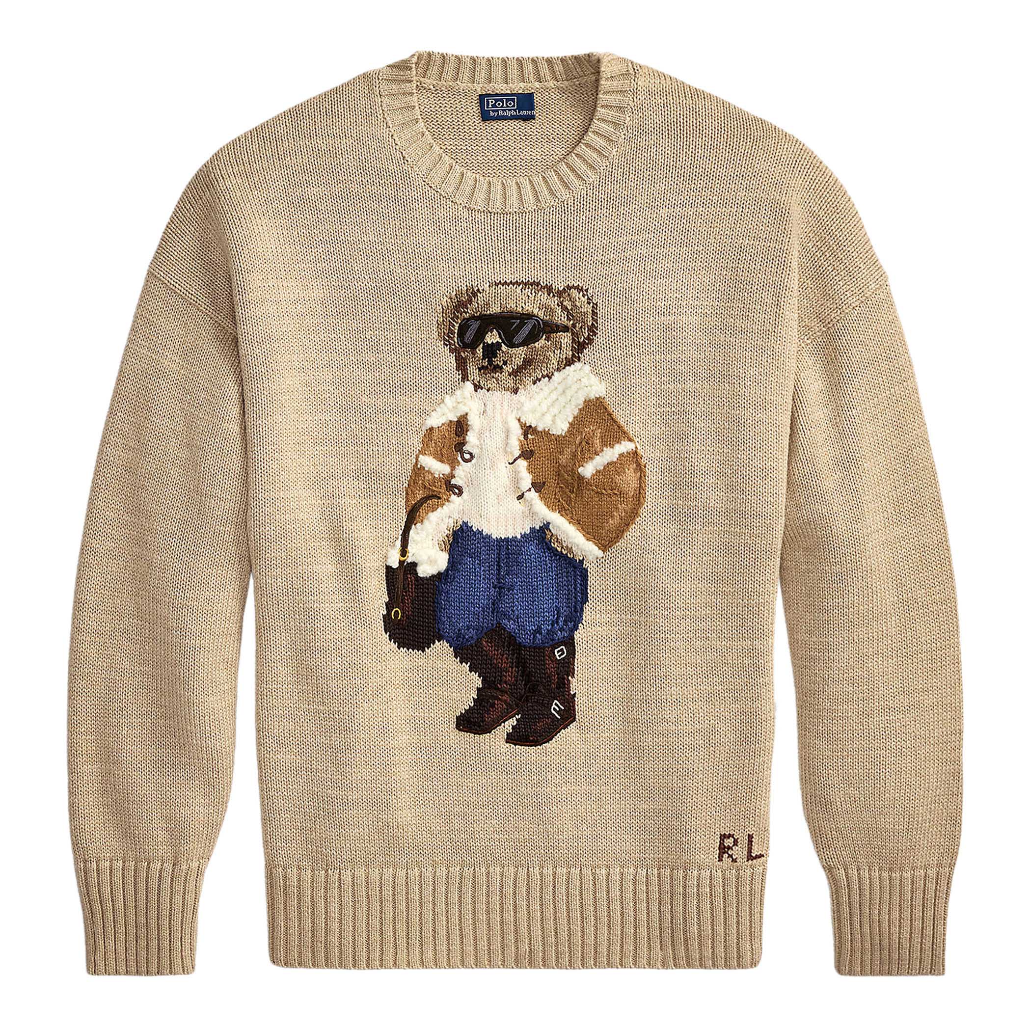 Long Sleeve Bear Cotton Crewneck Sweater