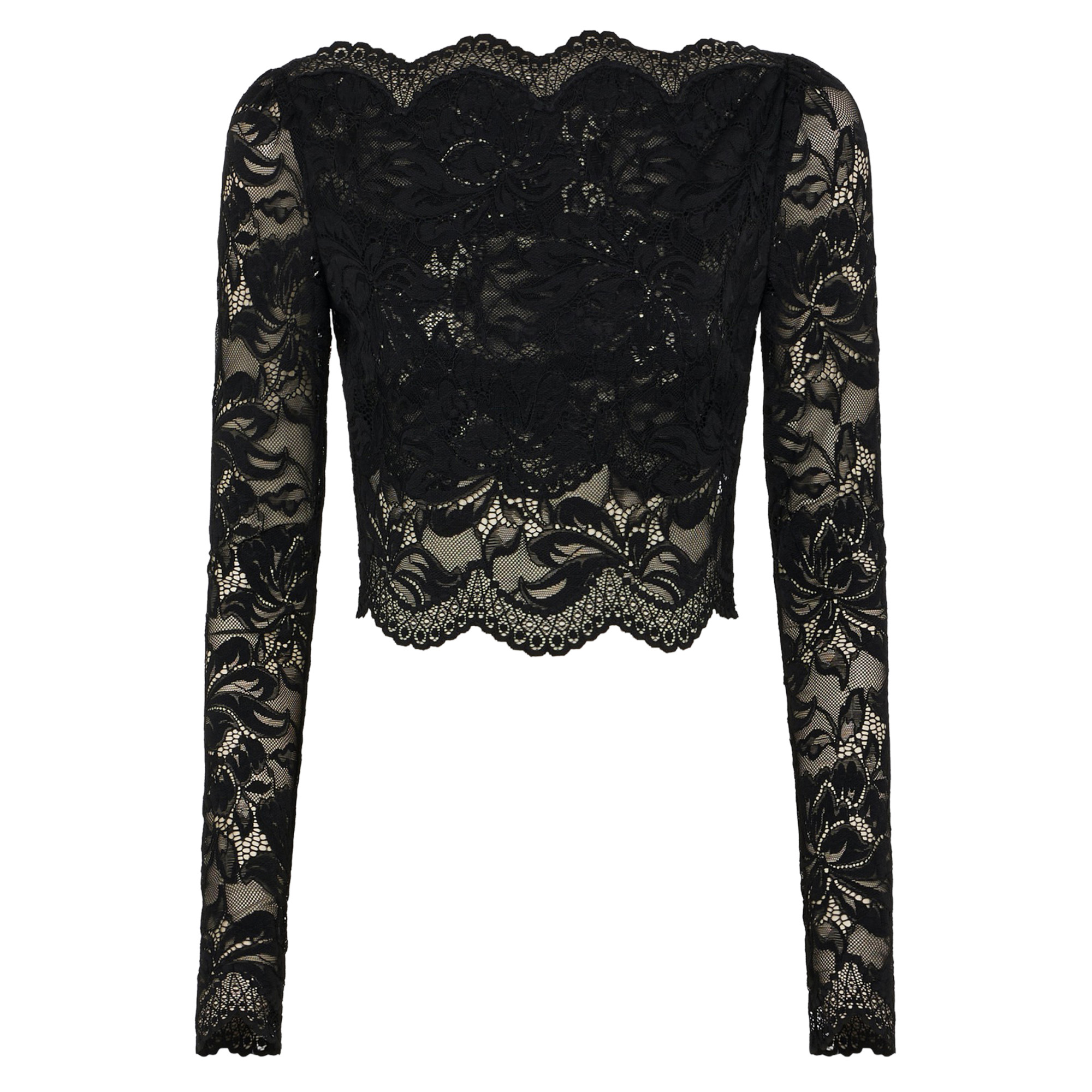 Long Sleeve Lace Crop Top
