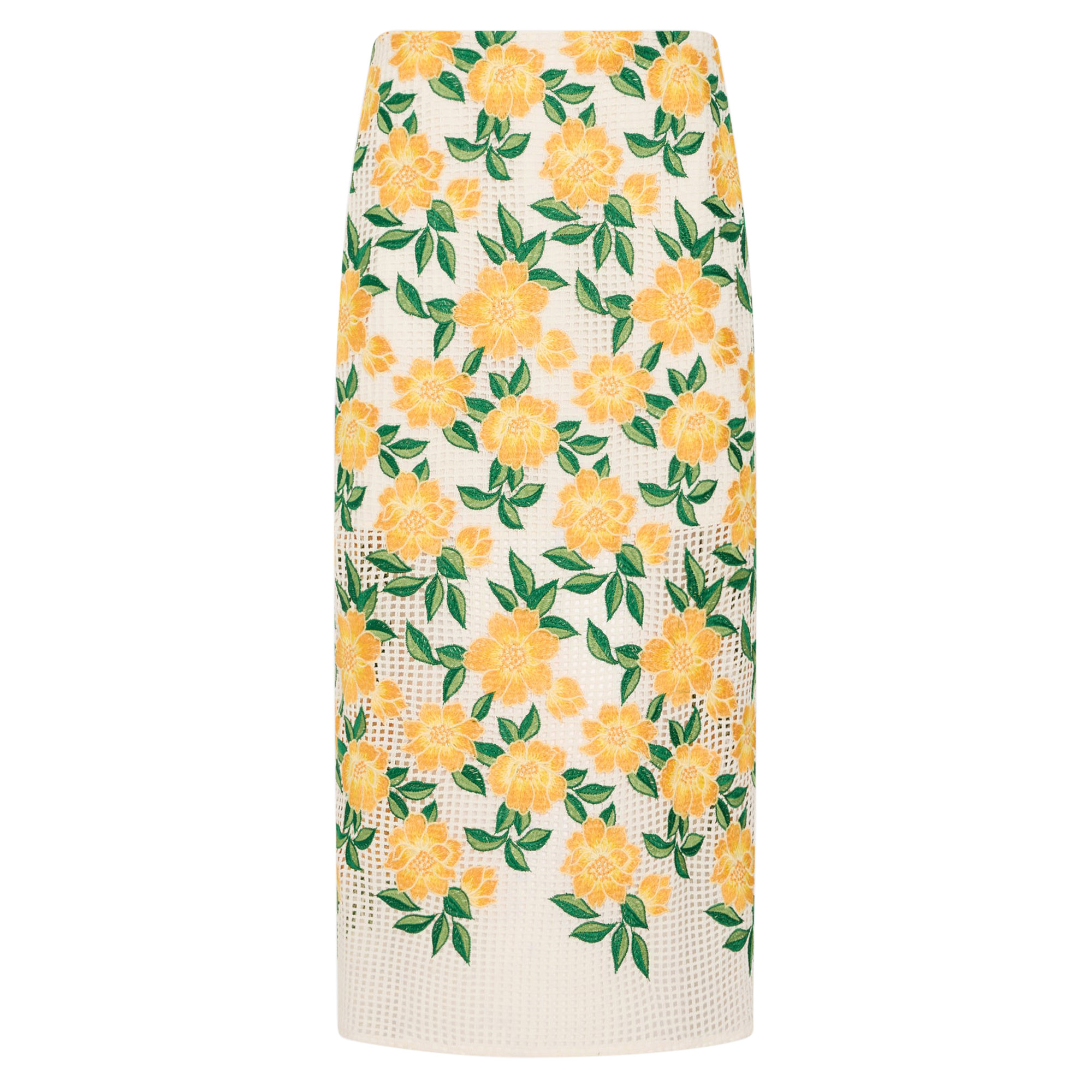 Marta Floral Embroidered Midi Skirt