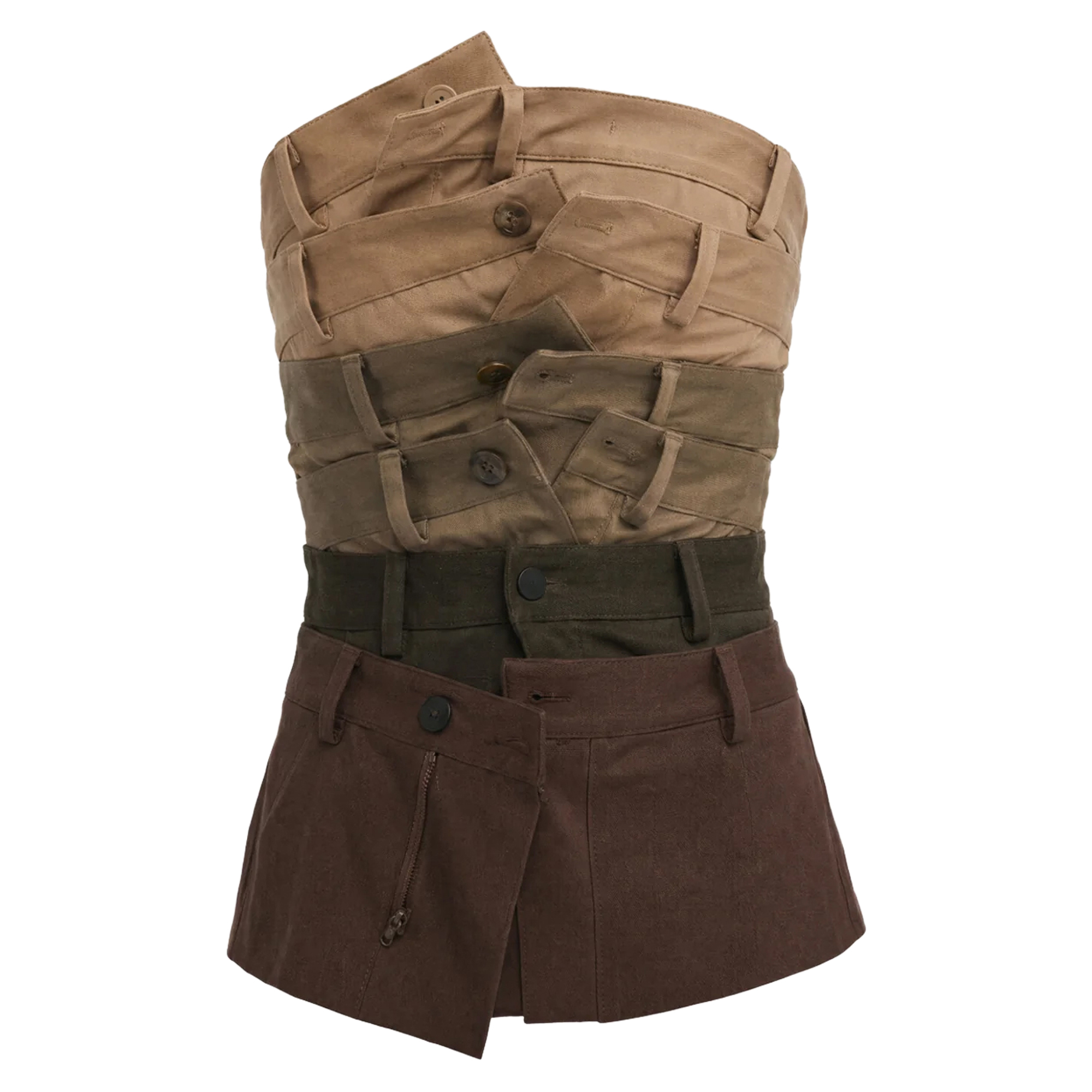 Waistband Strapless Corset Top