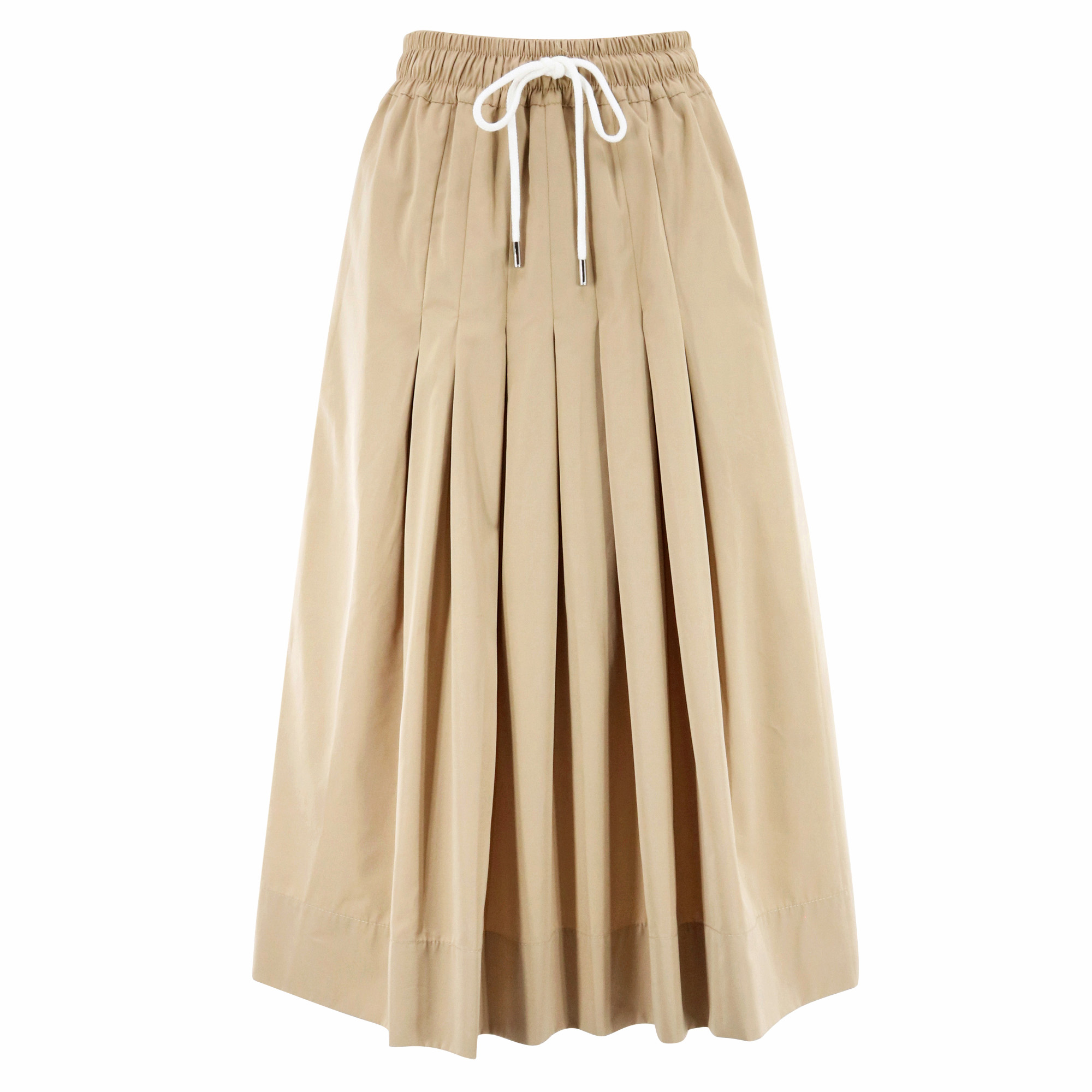 Gates Full Pleated Poplin Midi Skirt