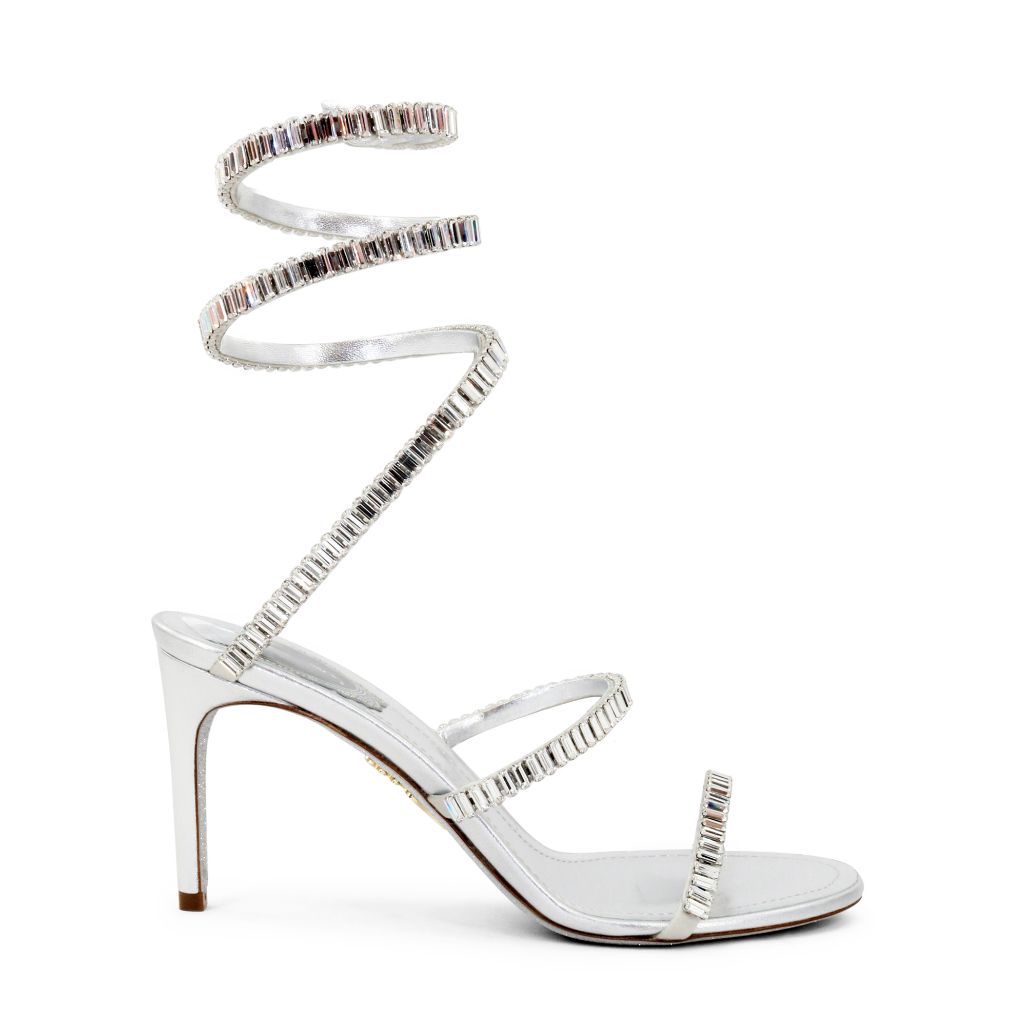 Cleo Spark 80mm Emerald Cut Crystal Wrap Sandal