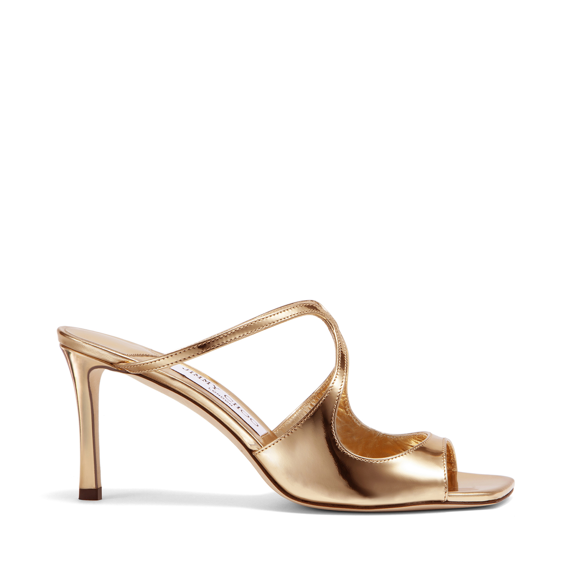 Anise 75mm Liquid Metal Leather Slide Sandal