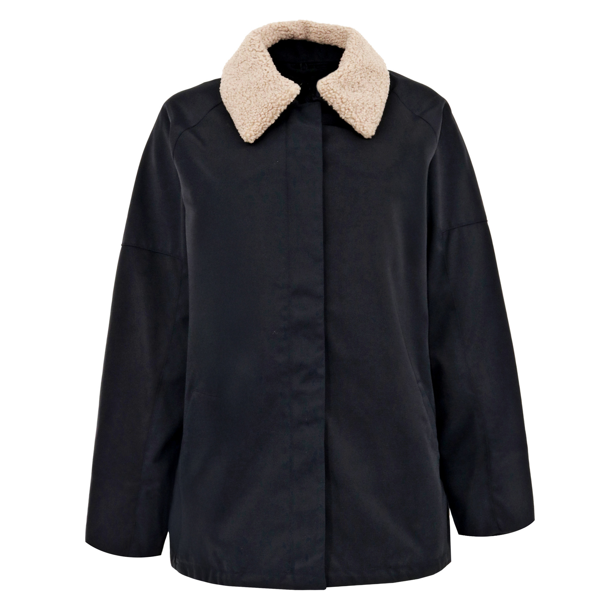 Lotte Nylon Carcoat With Removable Sherpa Colla