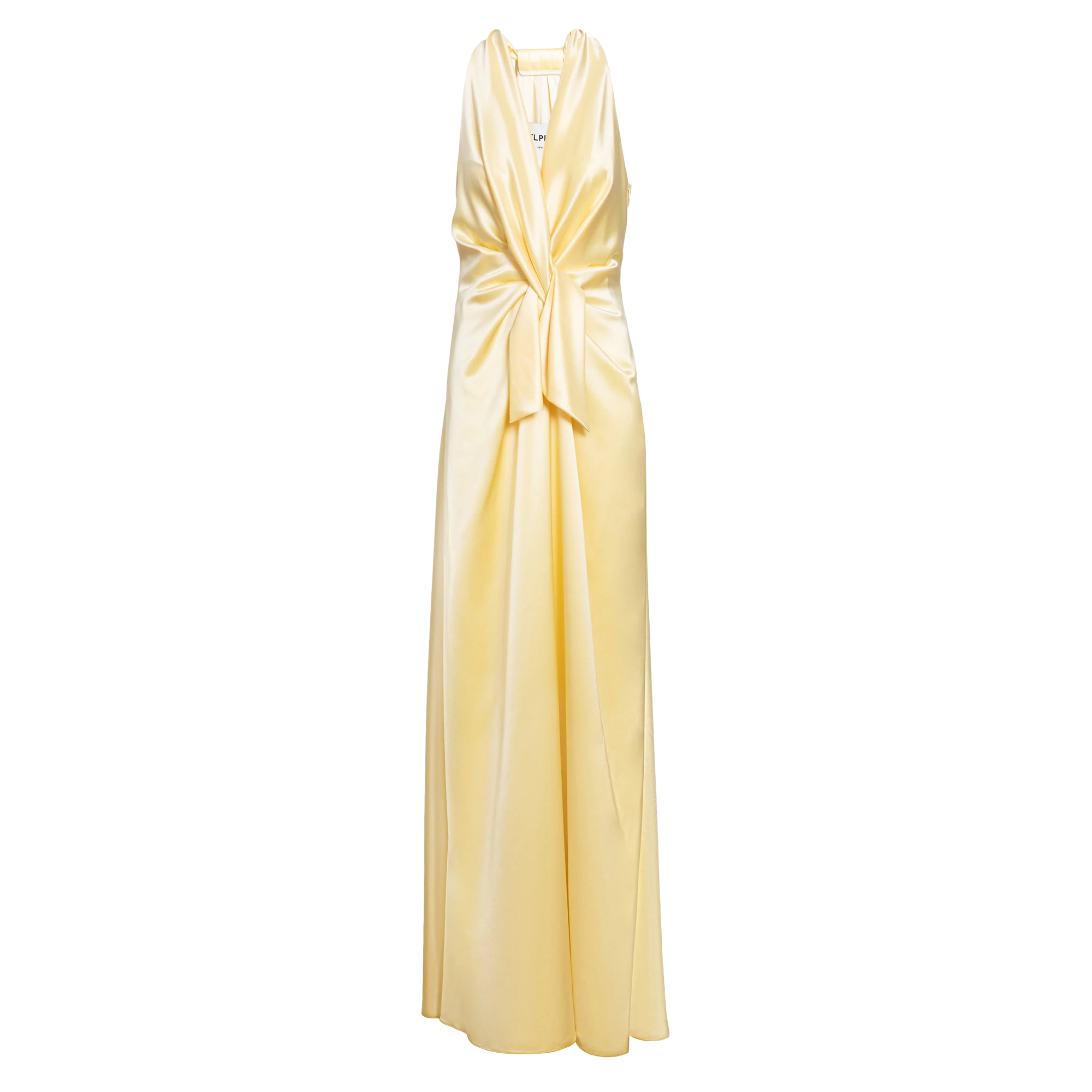 Ava Sleeveless Draped Satin Gown