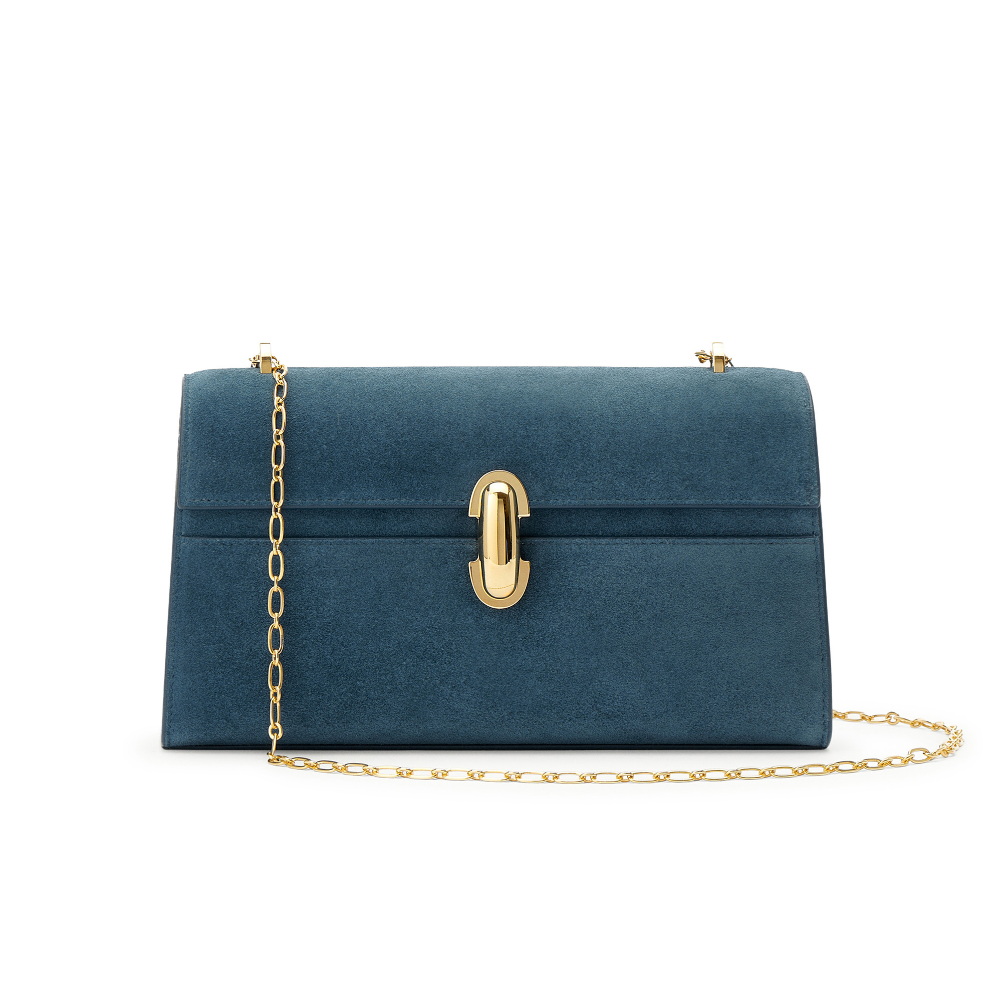 Symmetry Chain Pochette in Suede