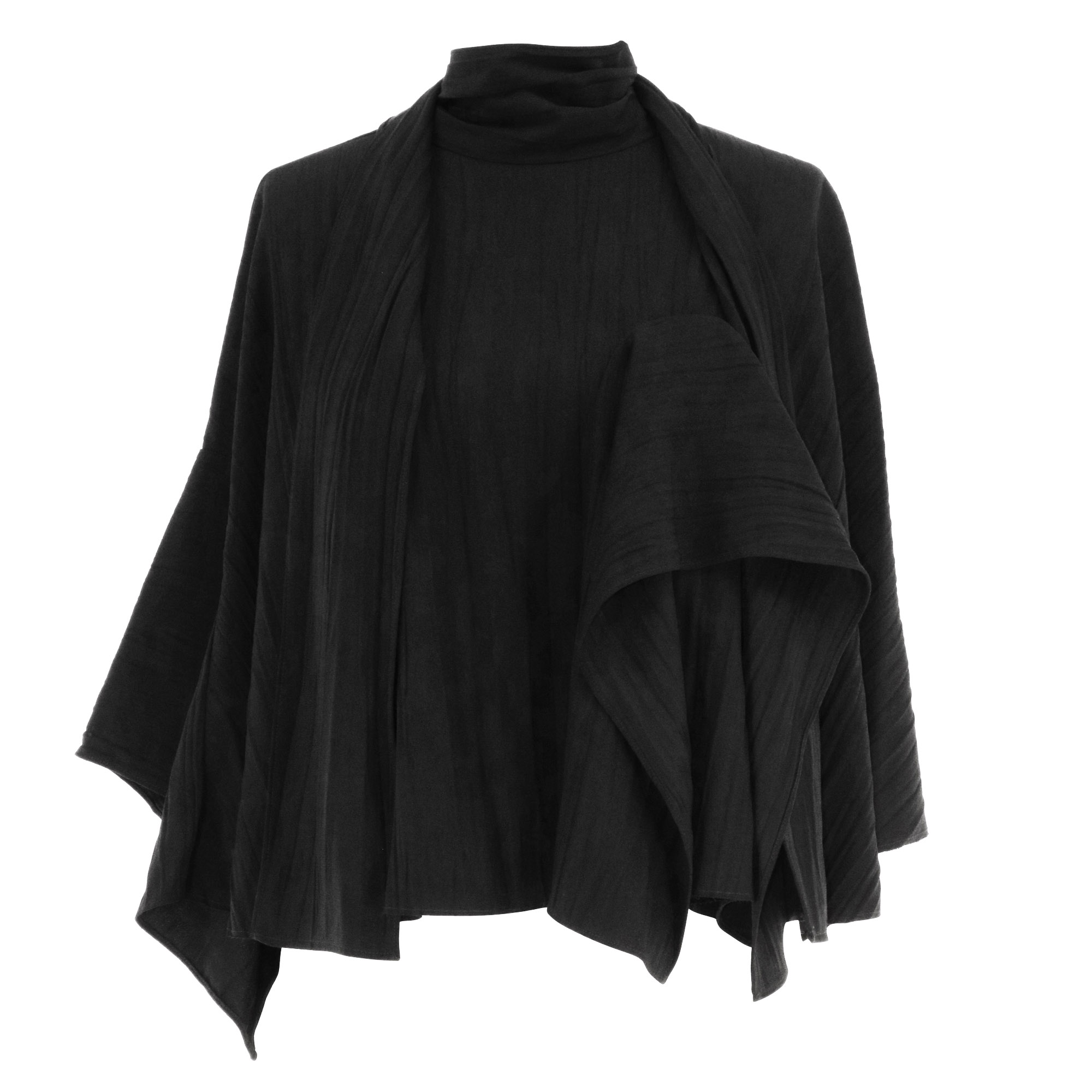 Creased Acetate Drape Cape Top