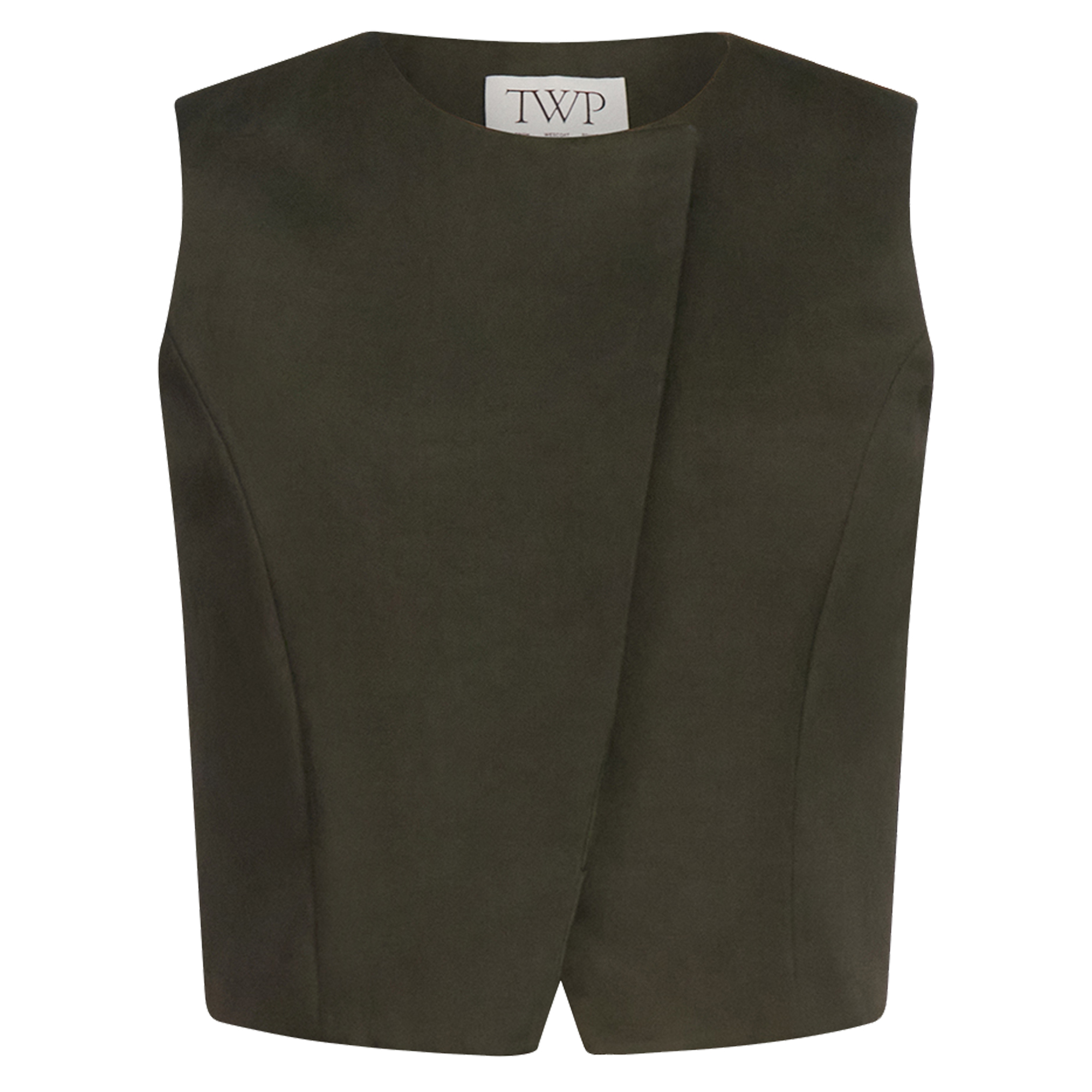 High Neck Hidden Placket Vest