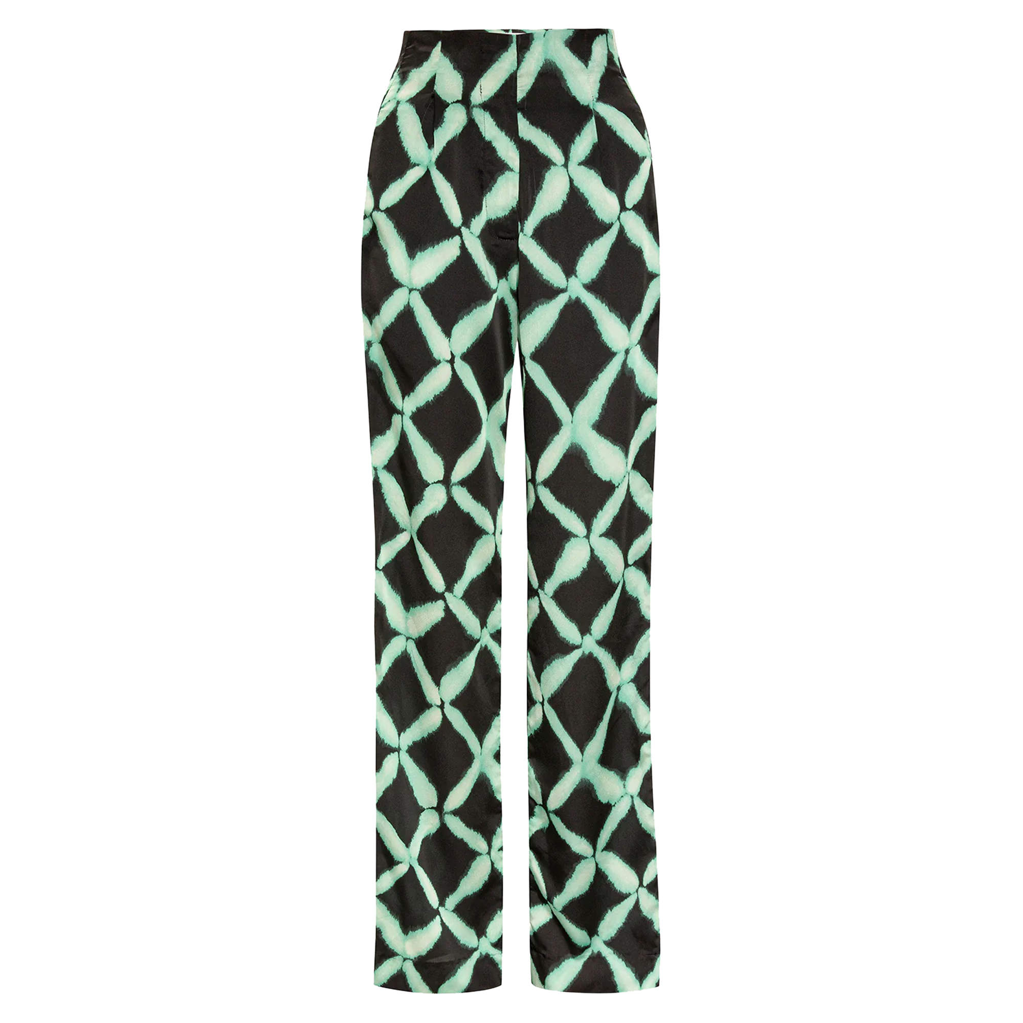 Rita High-Rise Straight-Leg Satin Pants