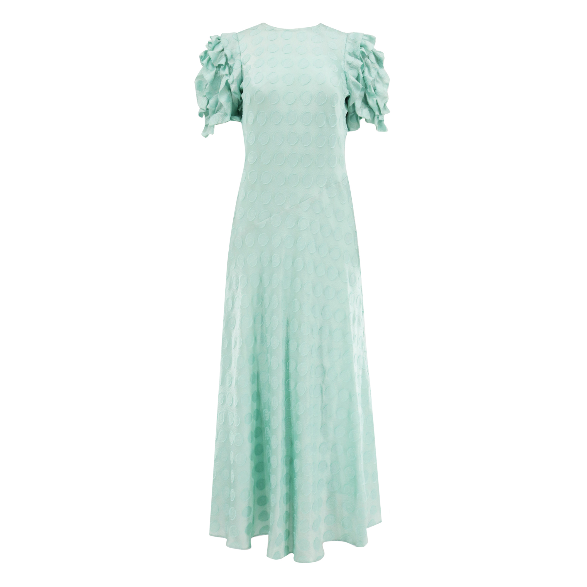 Elvia Ruffle Sleeve Chiffon Midi Dress