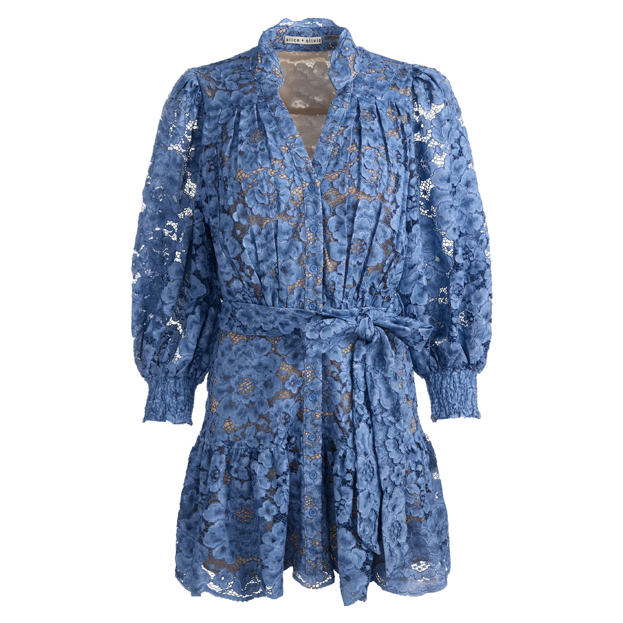 Cora Voluminous Sleeve Tiered Mini Shirt Dress