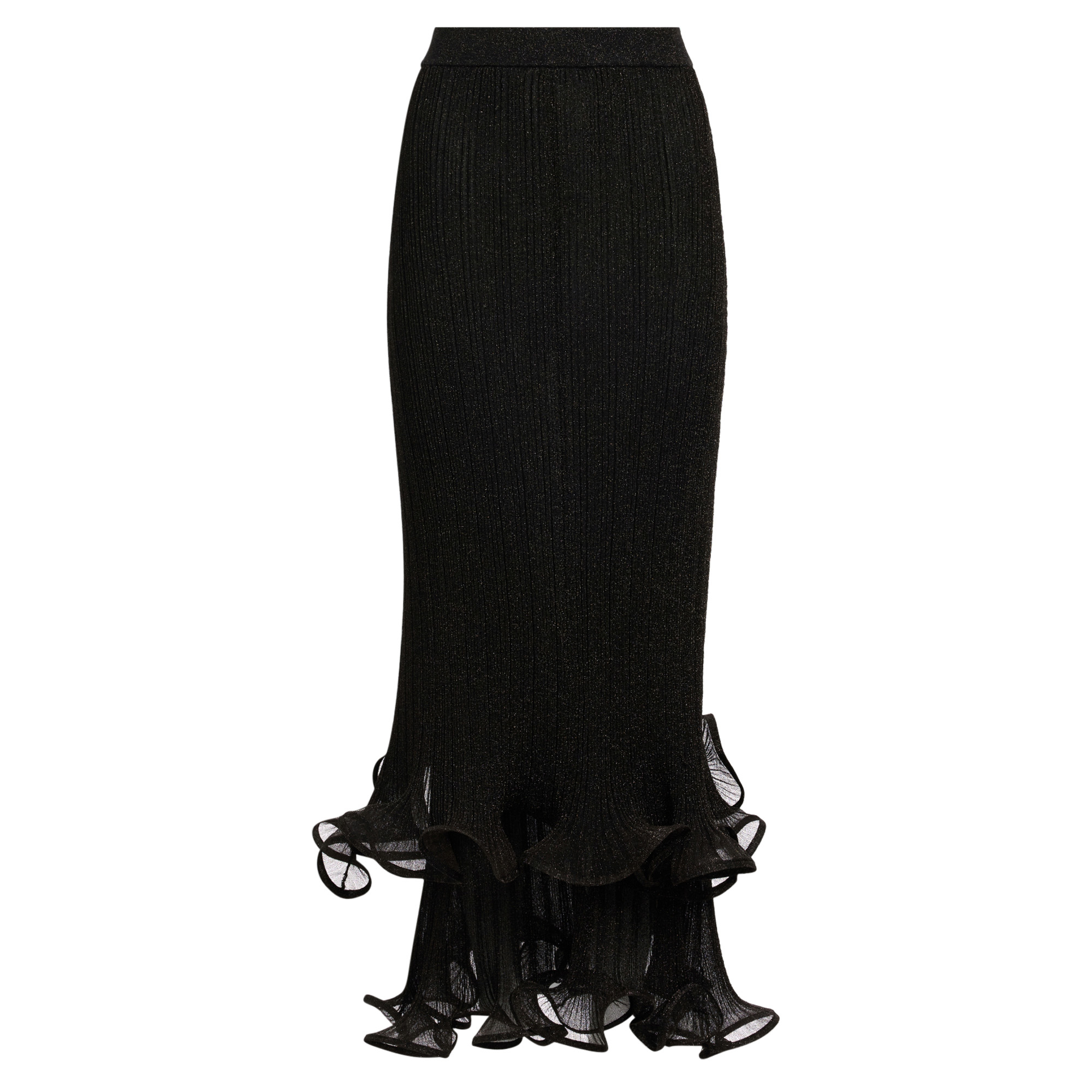 Agata Ruffle Knit Midi Skirt