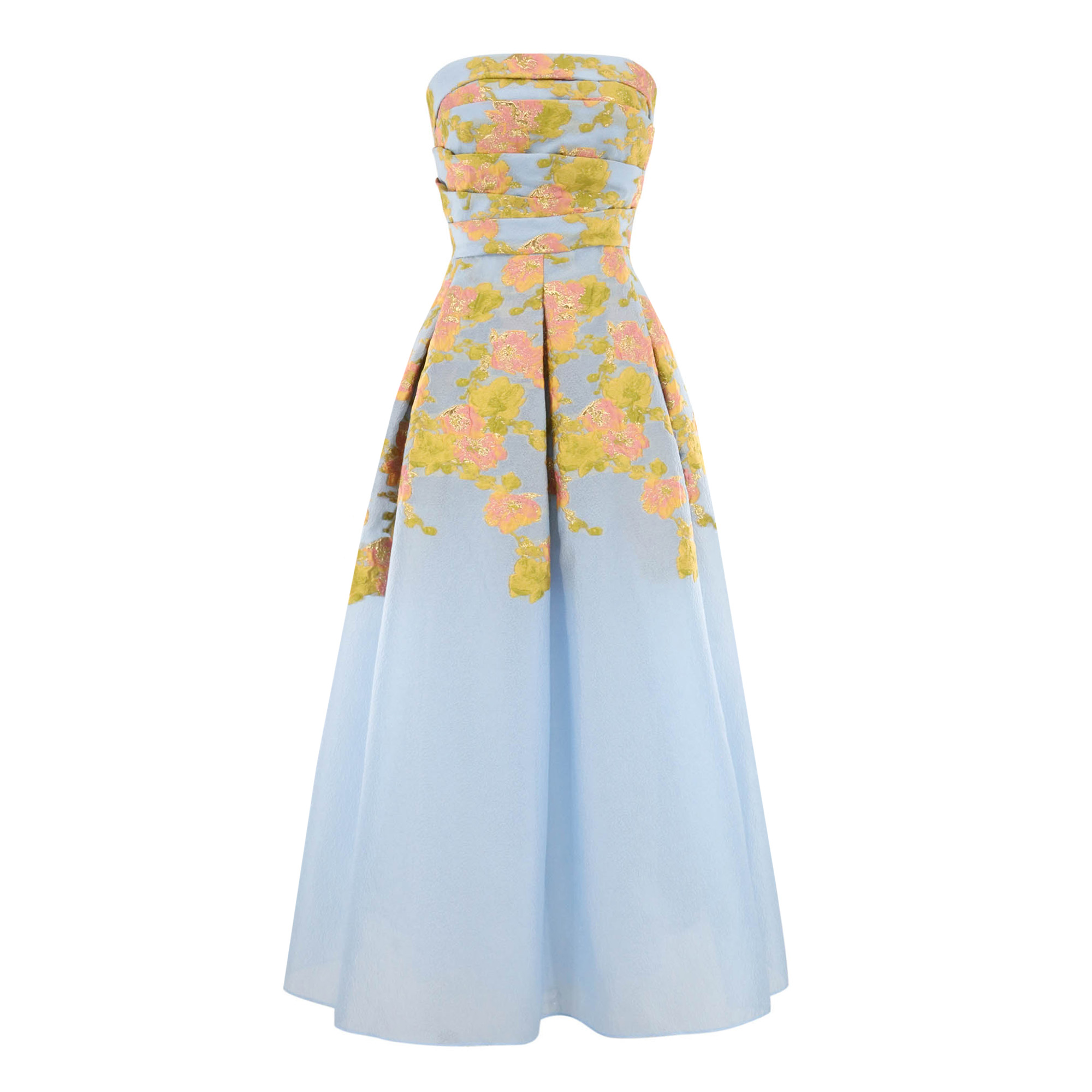 Leo Strapless Jacquard Gown