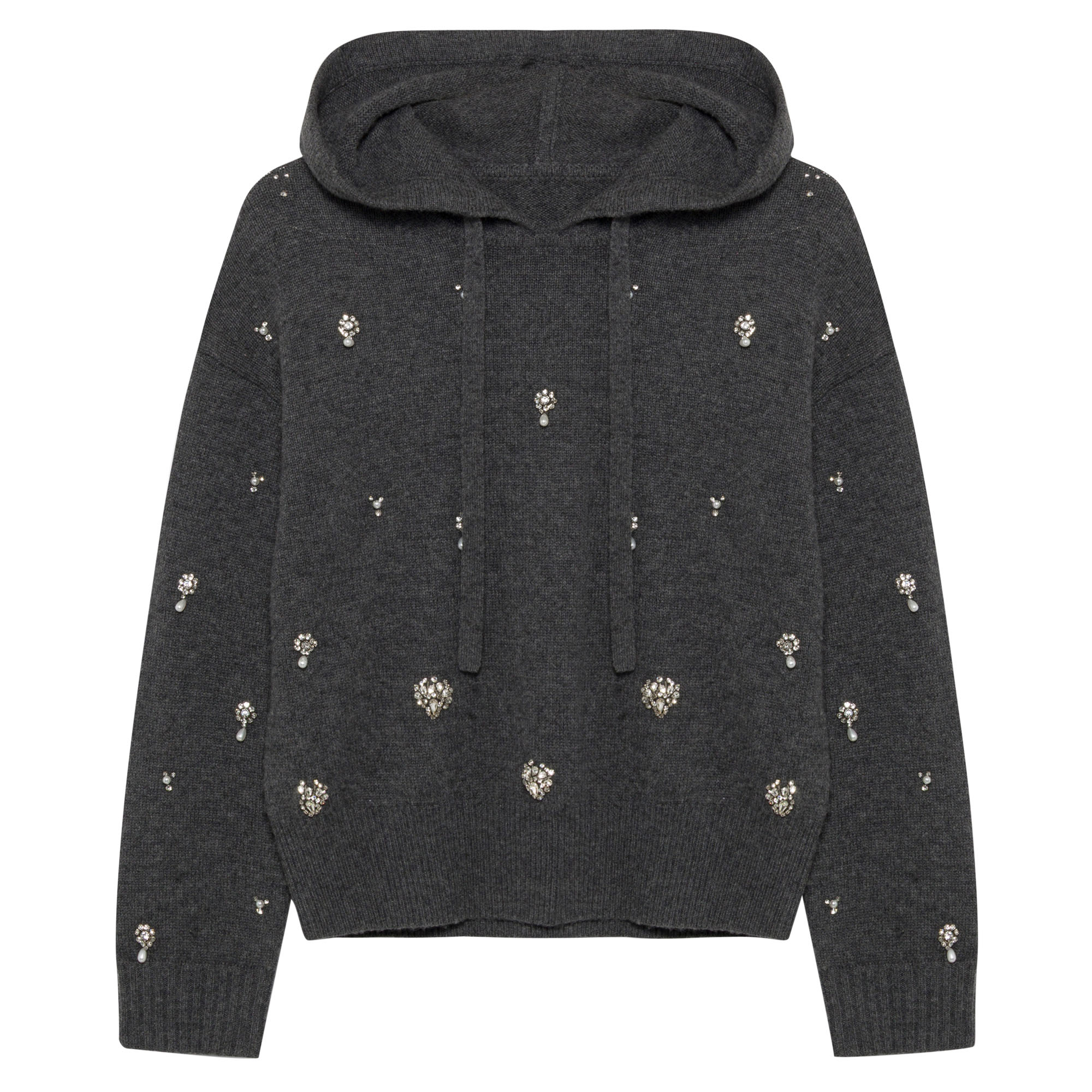 Karmen Embellished Wool-Cashmere Hooded Top