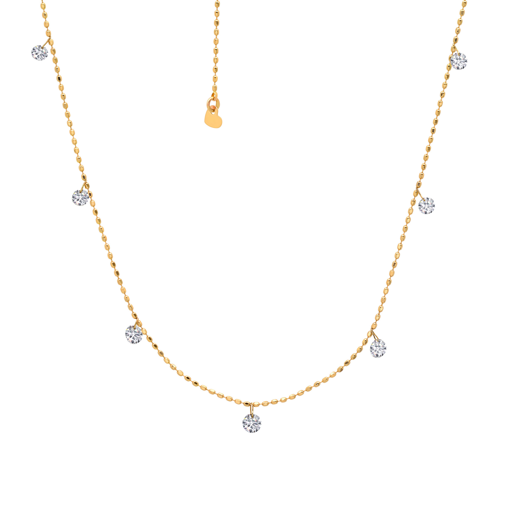 Tiny Floating Diamond Necklace