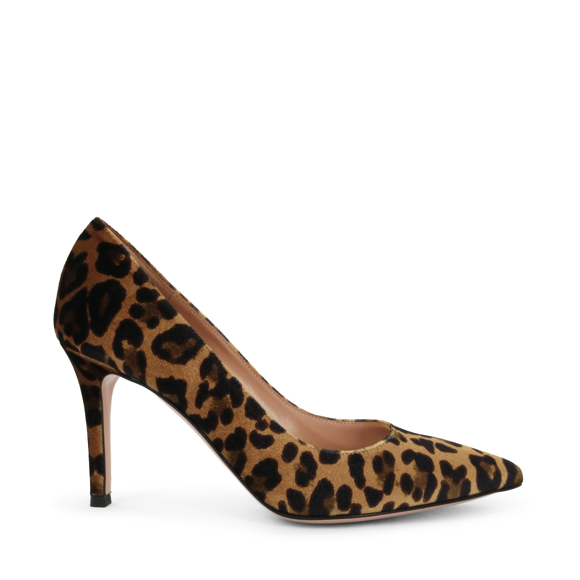 Gianvito 85mm Velvet Leopard Pump
