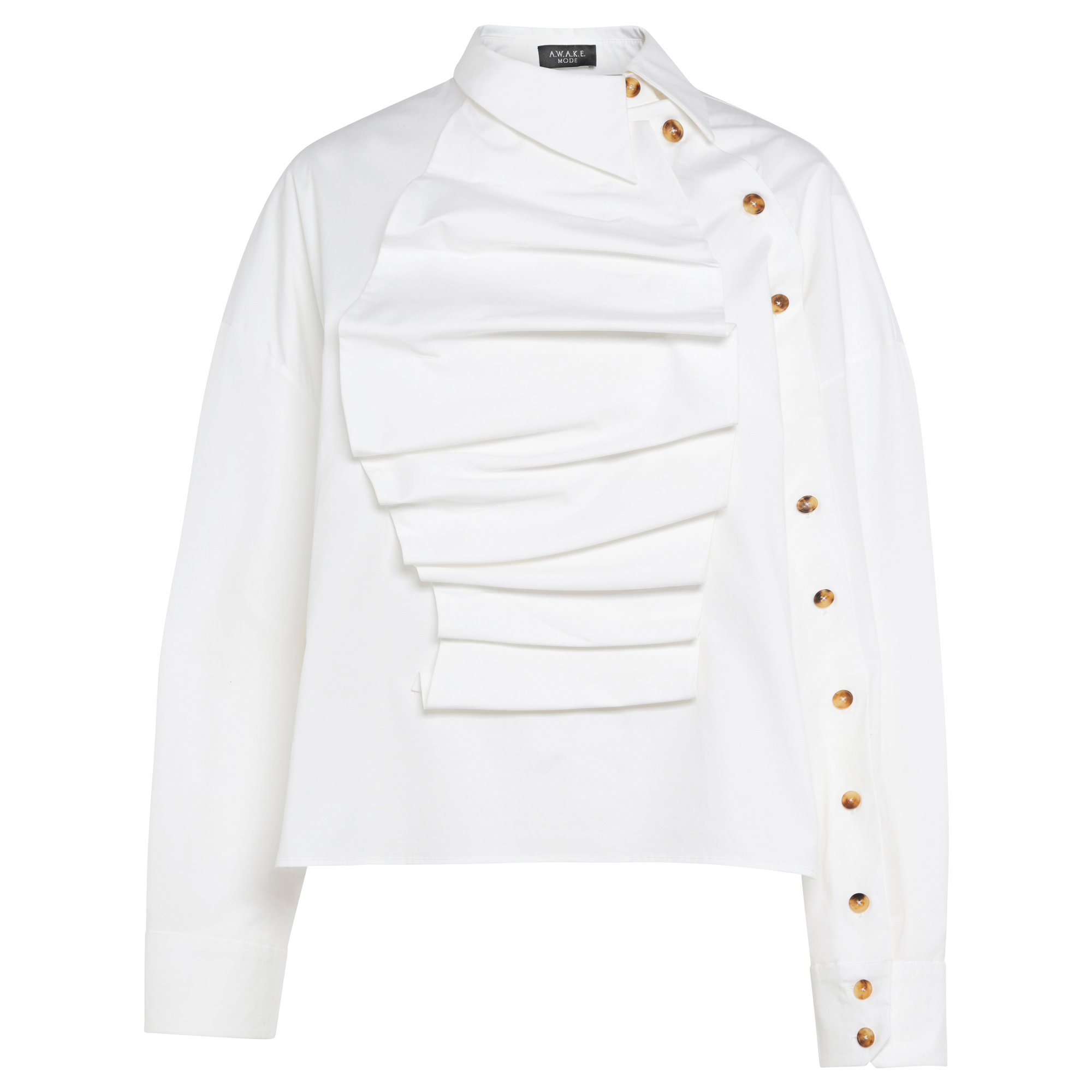 Long Sleeve Voluminous Bib Front Shirt