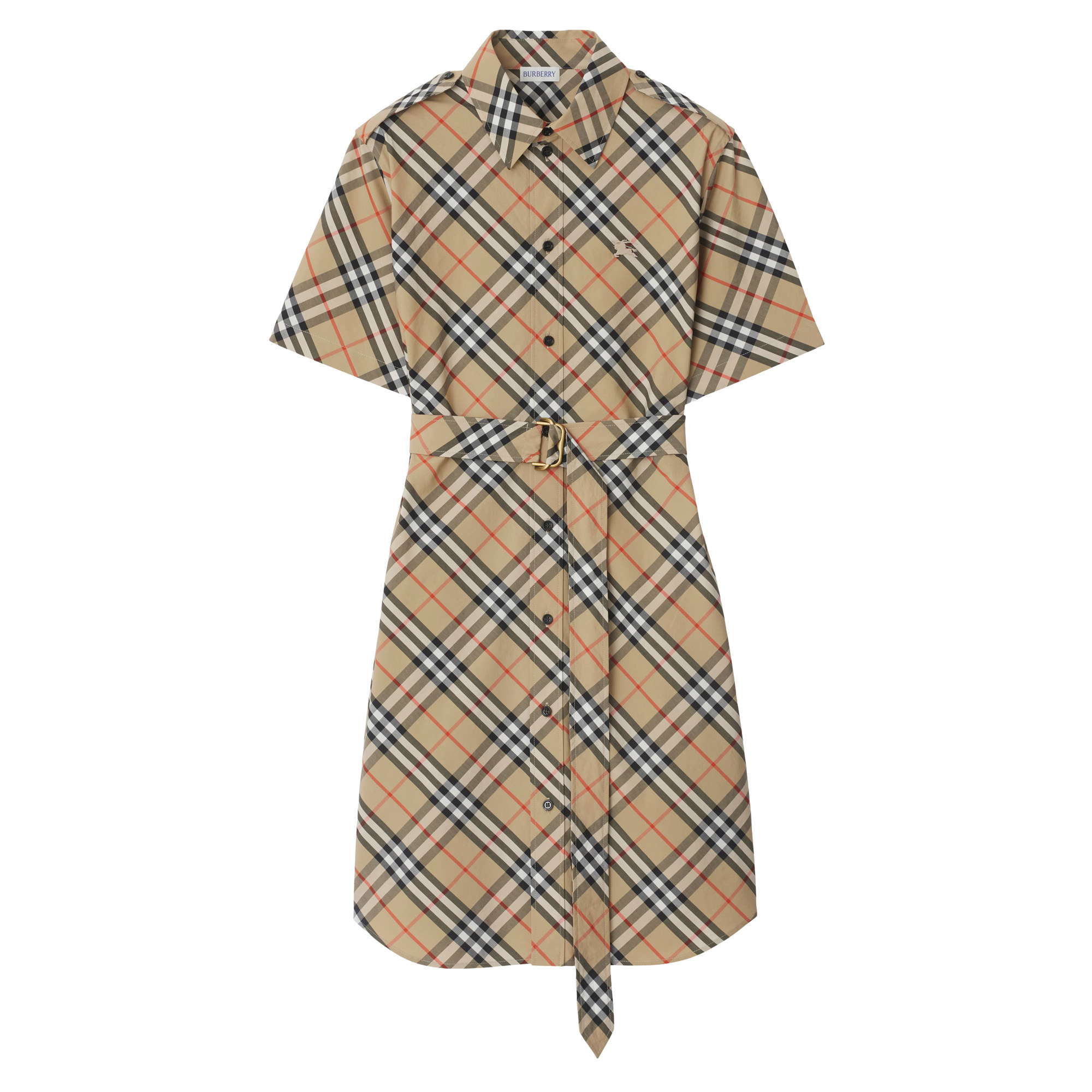Check Cotton Shirt Dress