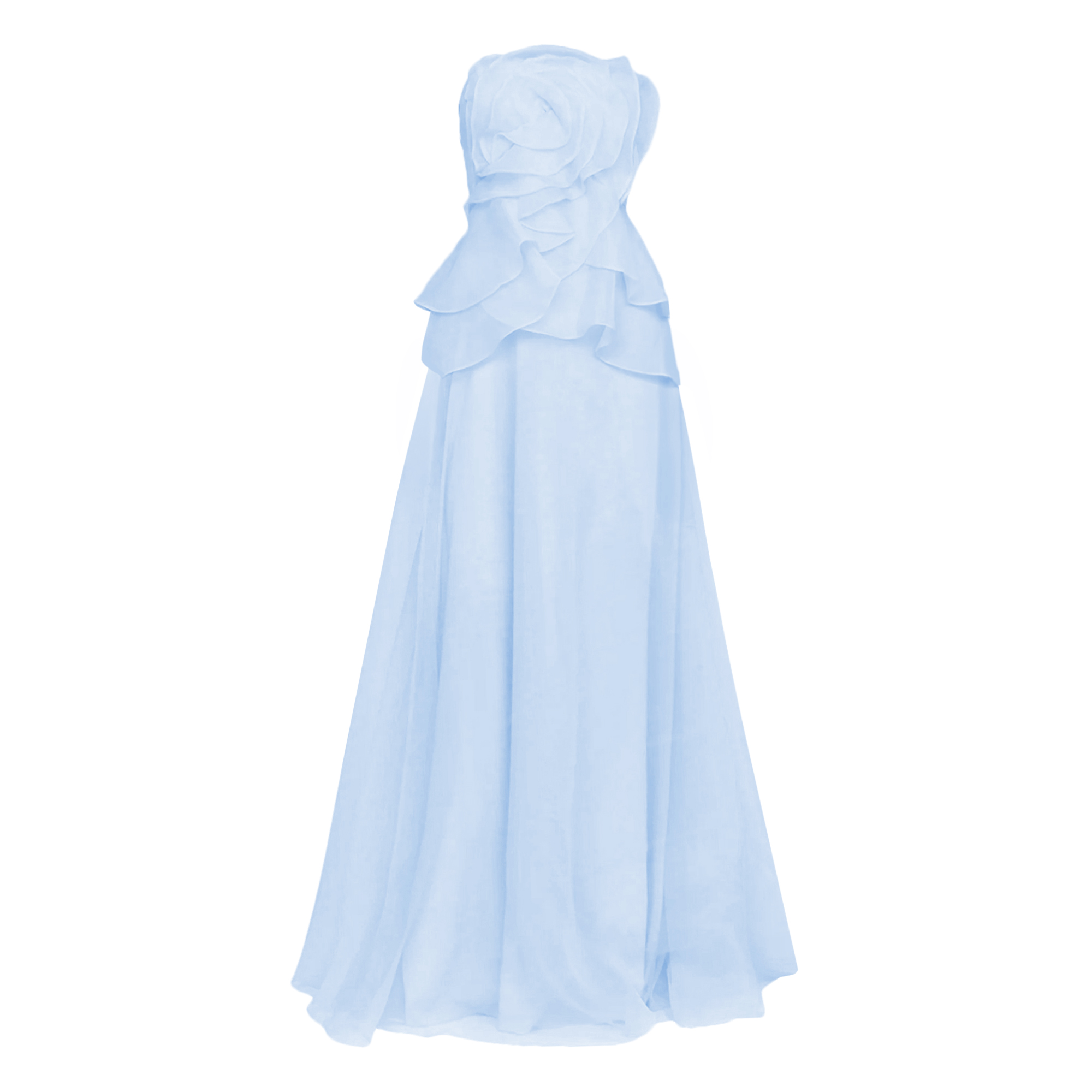 Gilda Strapless Draped Rose Organza Gown