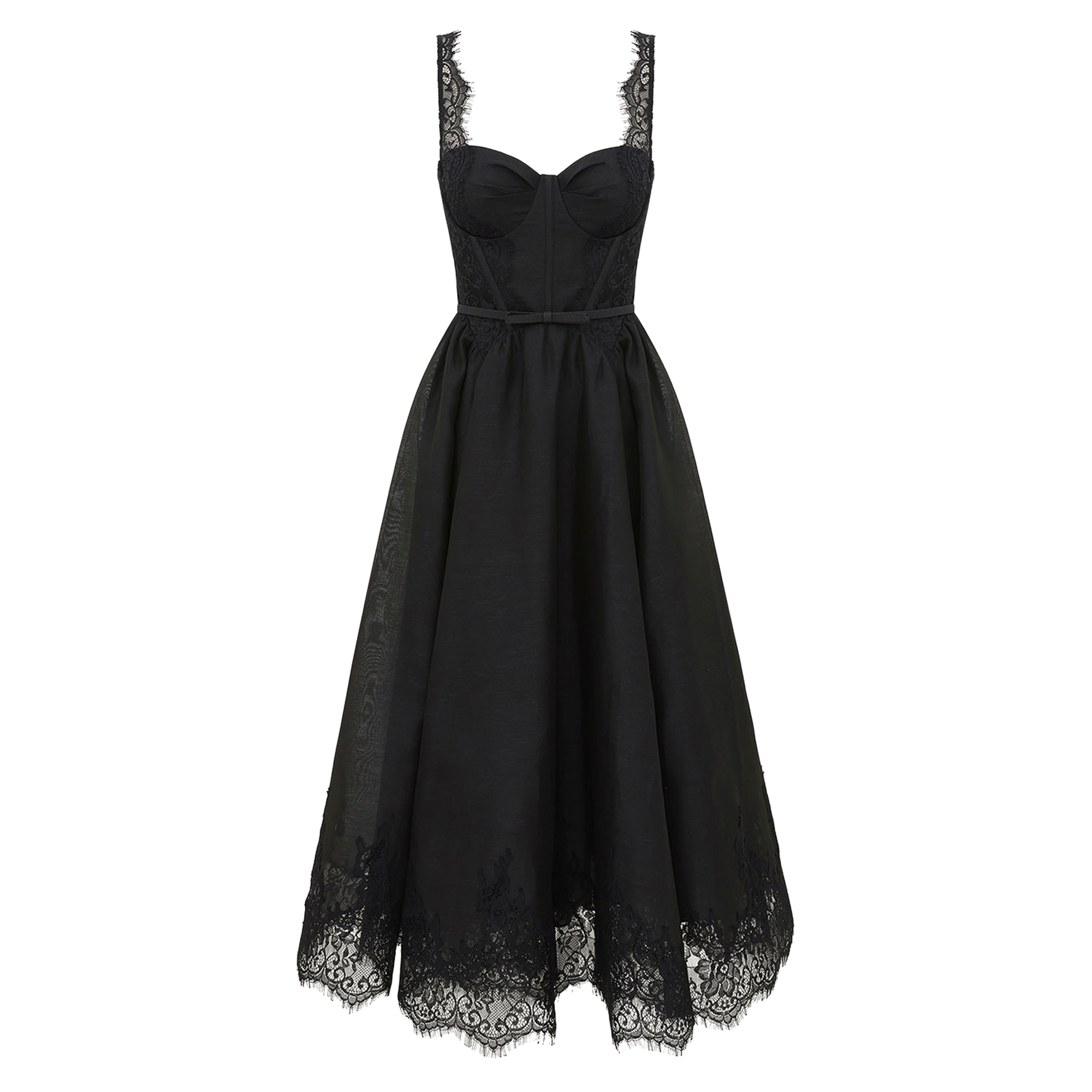 Valiant Lace Trim Midi Dress