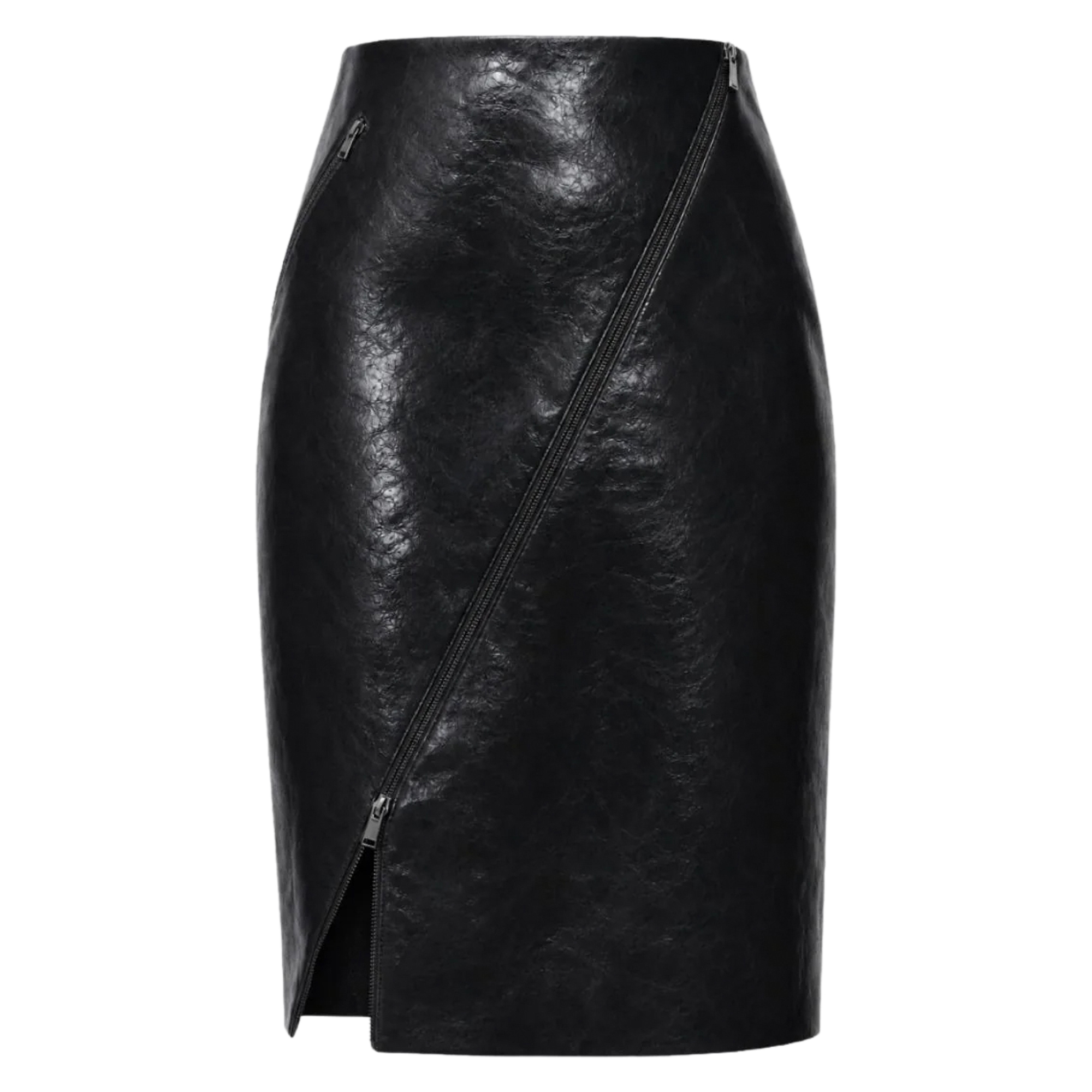 Verna Asymmetrical Zip Front Skirt