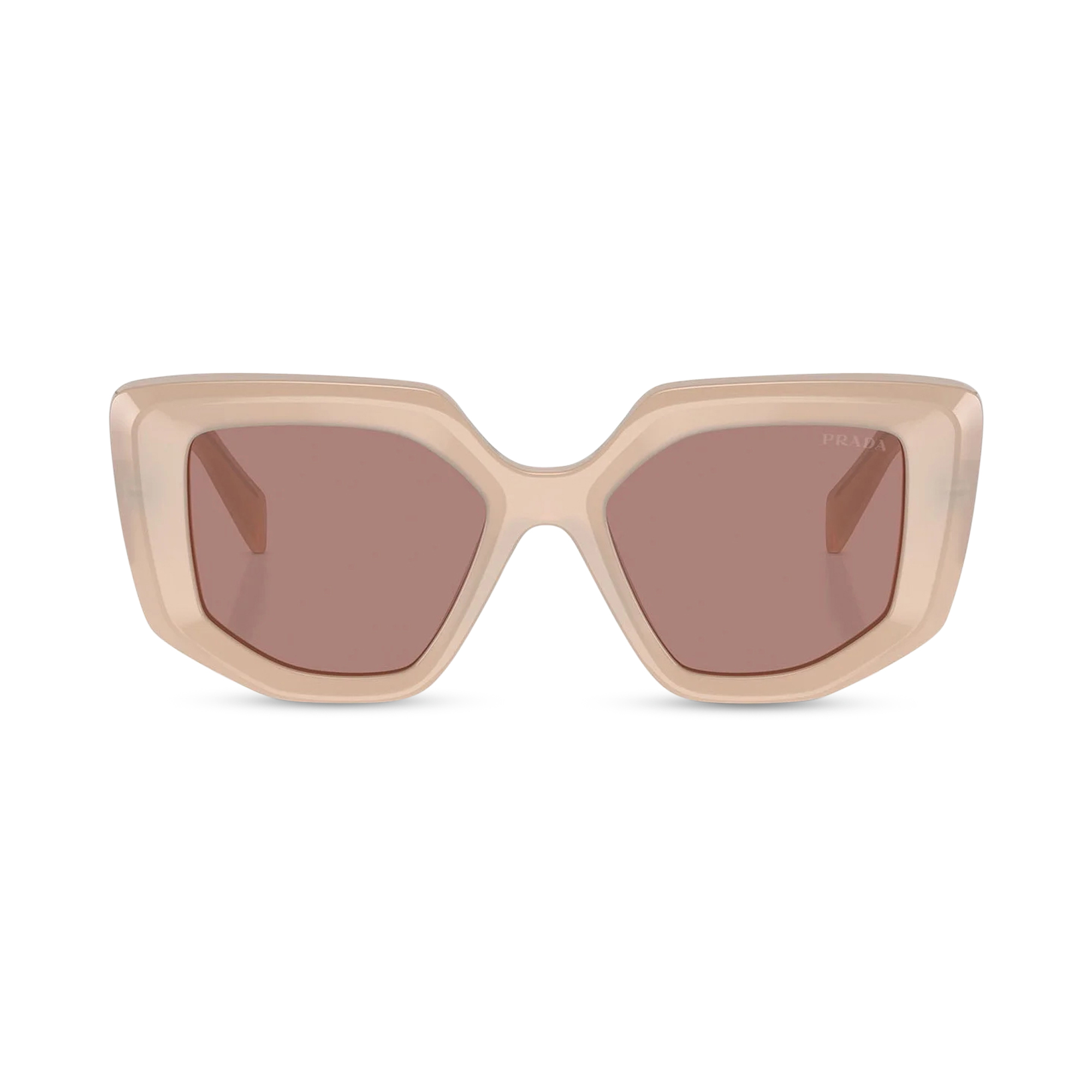 Angular Frame Sunglasses With Plaque Logo