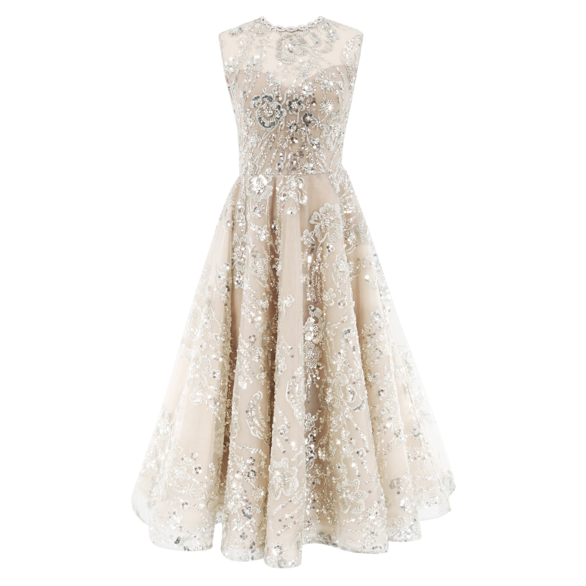 Embellished Sleeveless Midi Dress