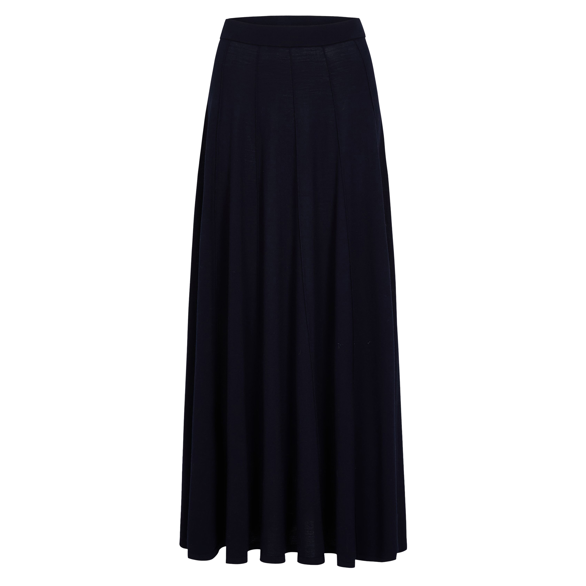 Seamed Merino Wool Maxi Skirt