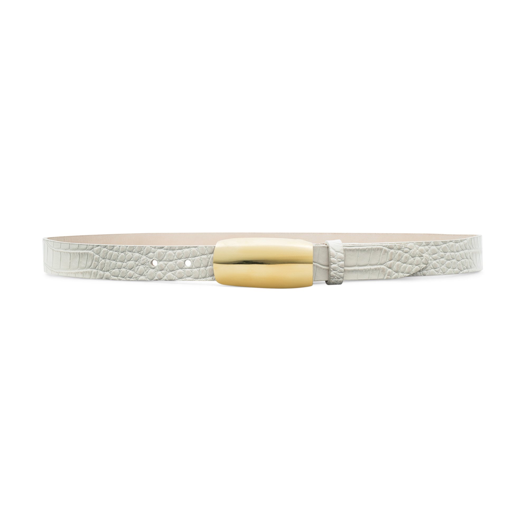 Marlowe Croc-Embossed Leather Belt