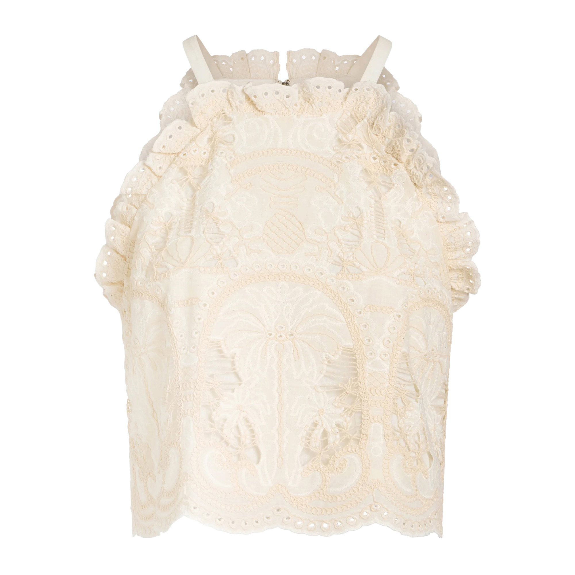 Bethany Embroidered Cotton Halter Top