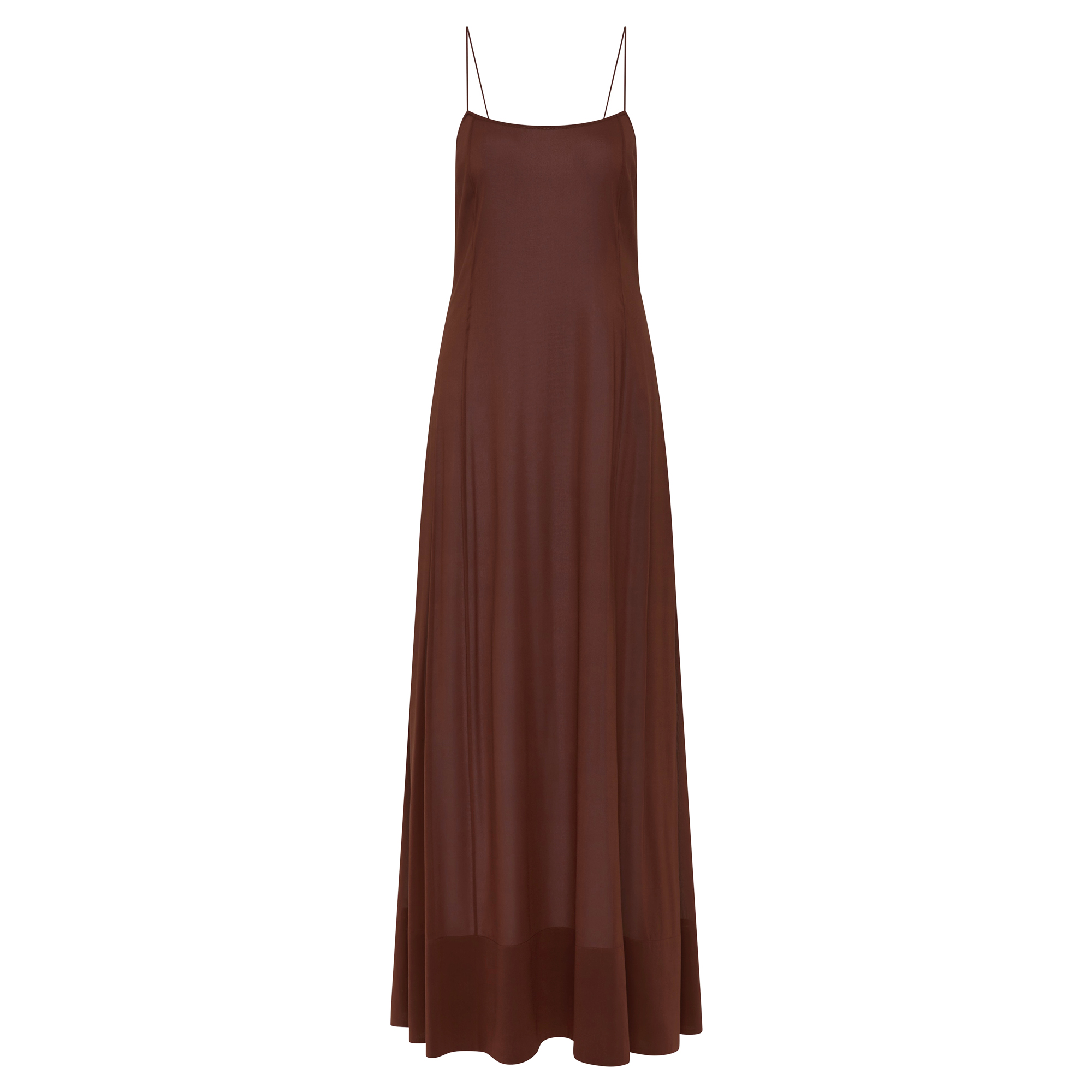 Sleeveless Sheer Silk Slip Midi Dress