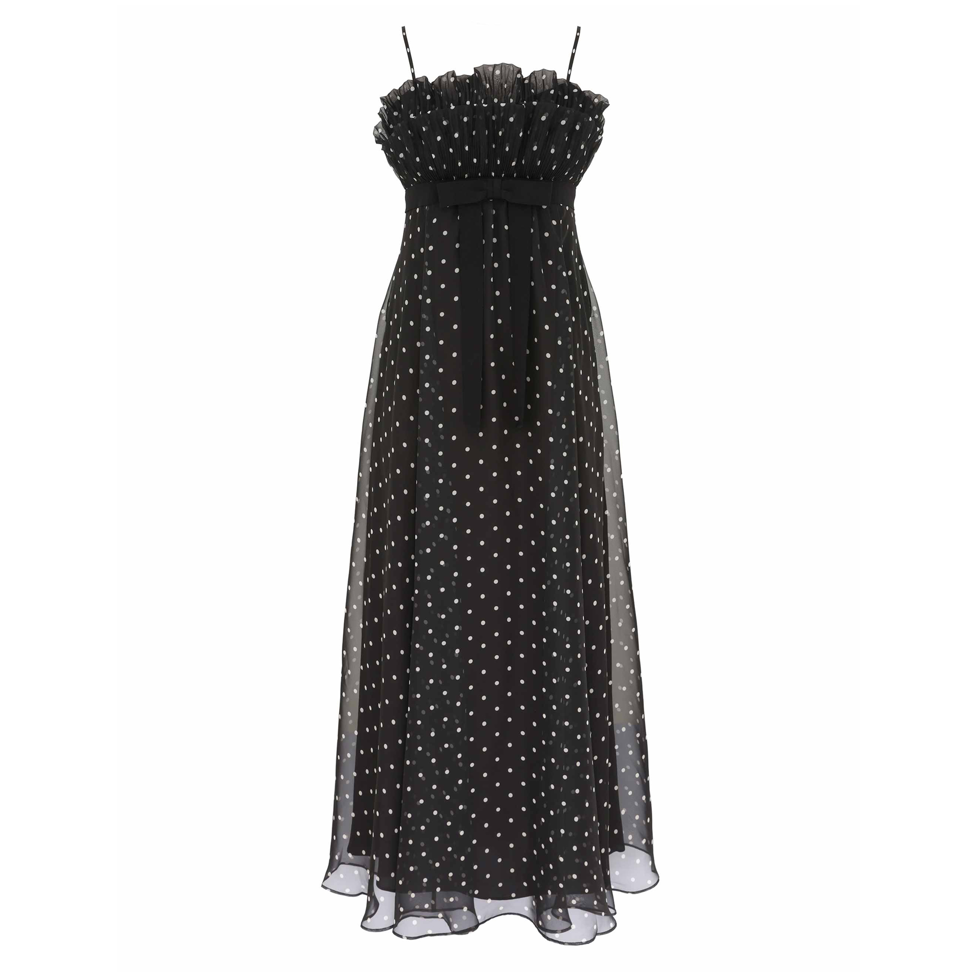 Frill Pleated Midi Dress