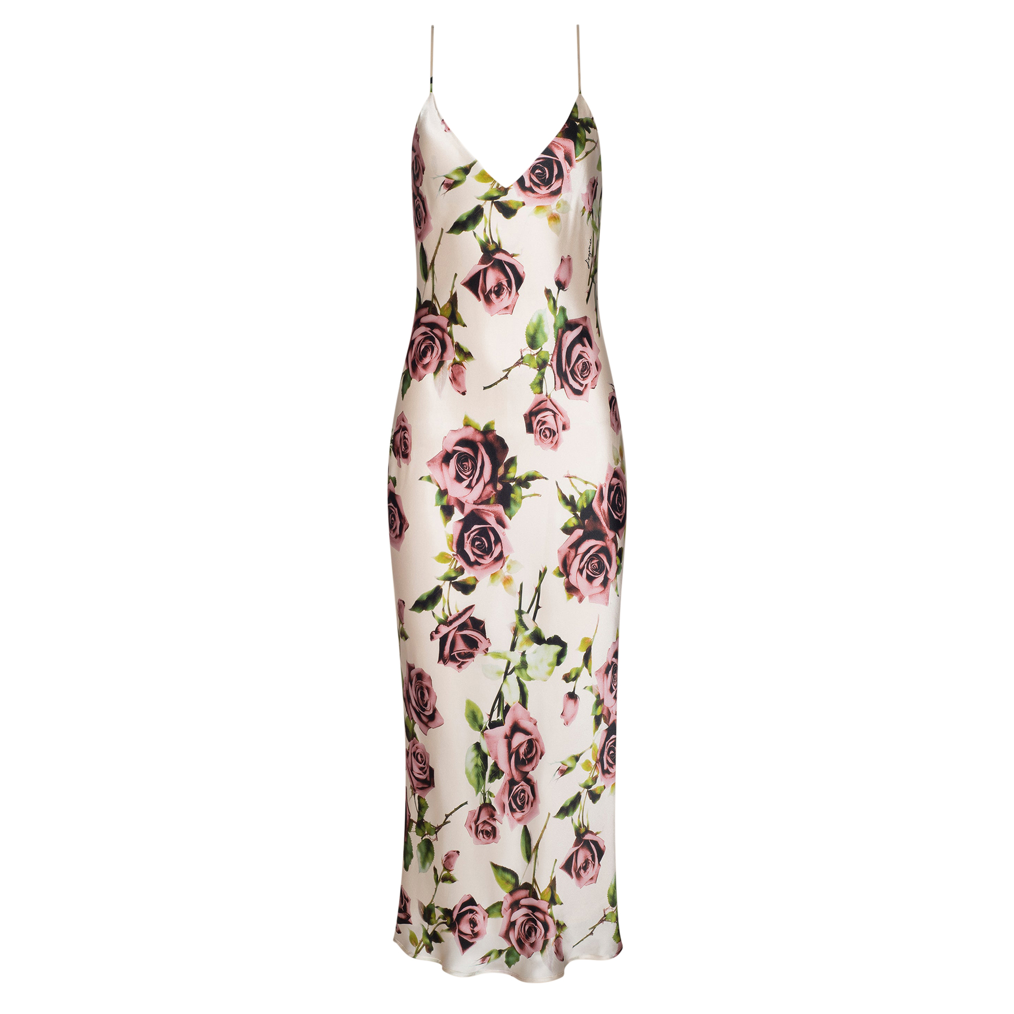 Seridie Sleeveless Bias-Cut Midi Slip Dress