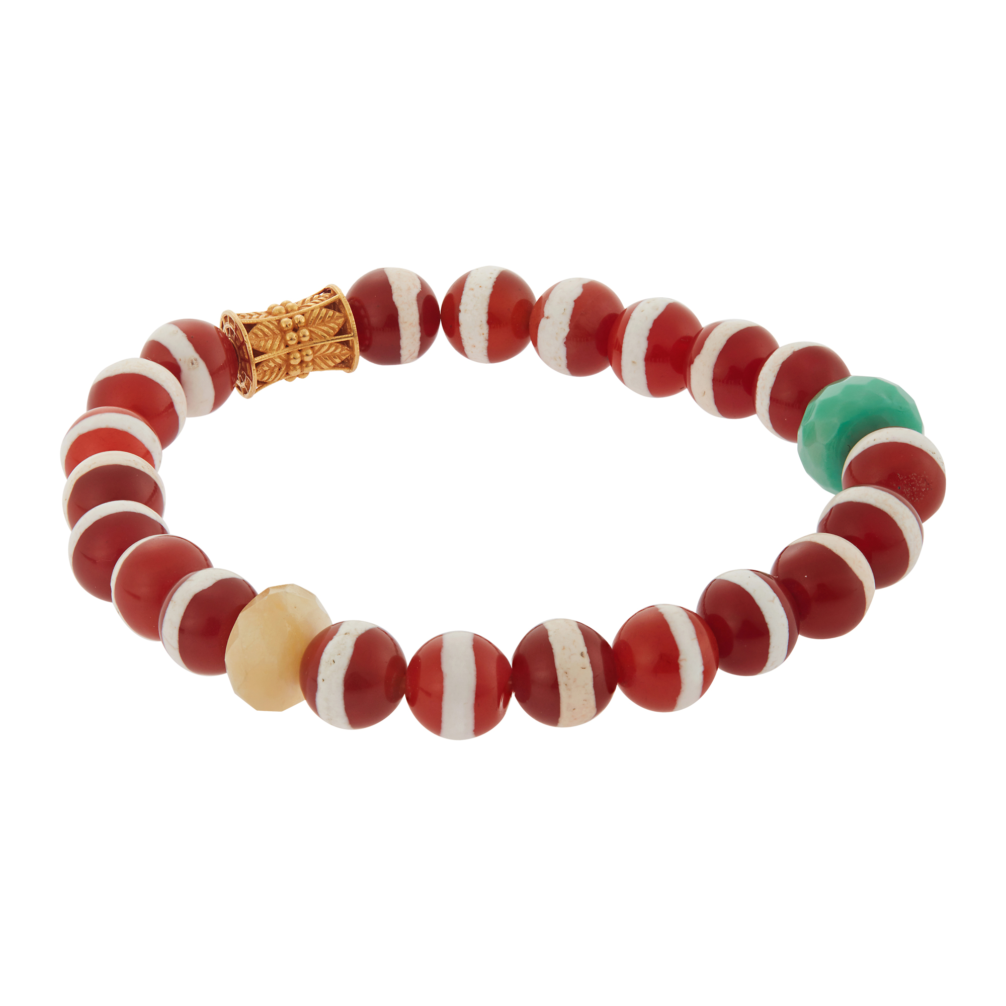 Agate Stripe Beaded Bracelet