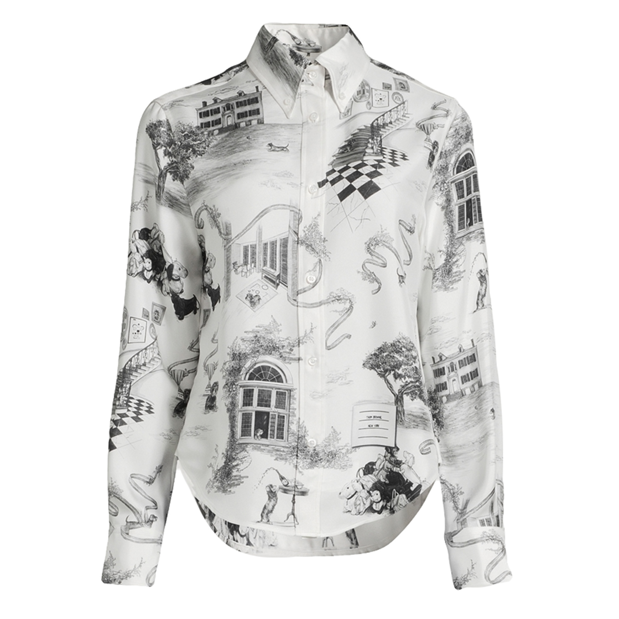 Silk Twill Collar Shirt In Hector Toile