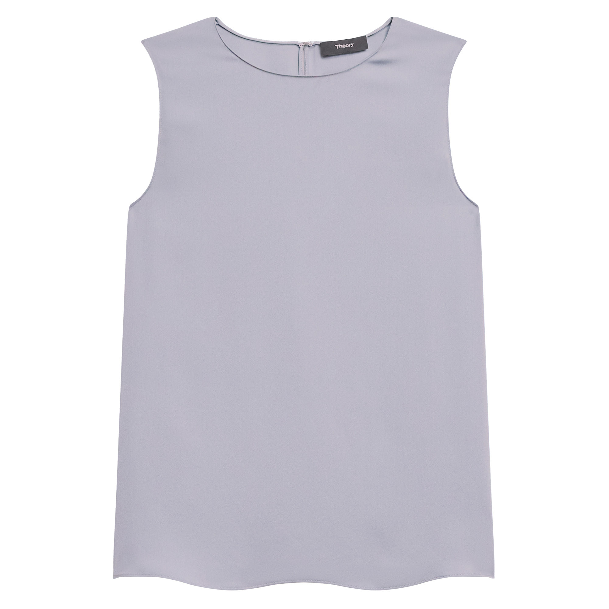 Sleeveless Straight Silk Shell