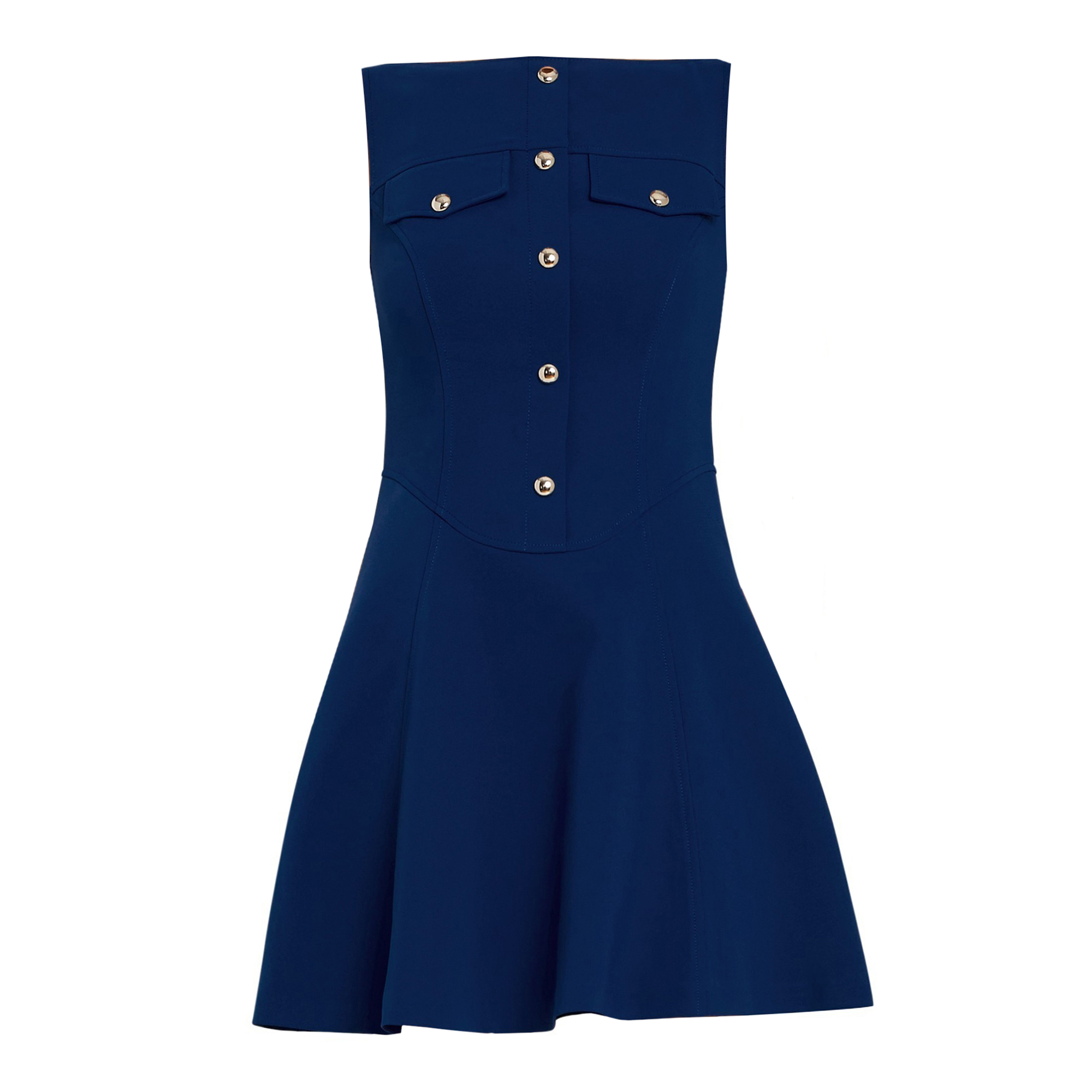 Scorpio Sleeveless Button-Detail Mini Dress