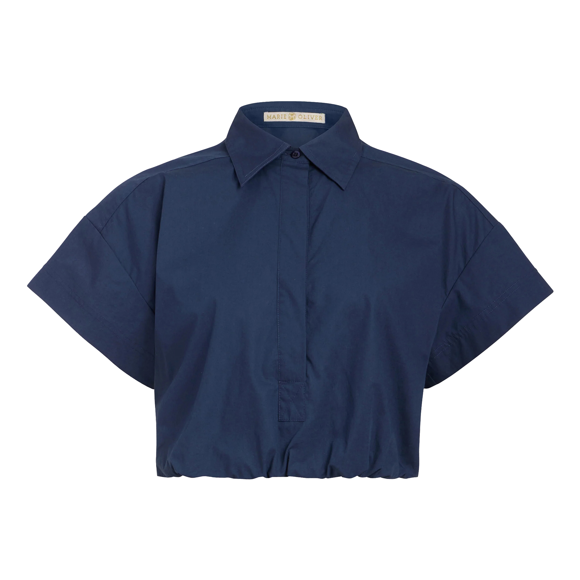 Sierra Short Sleeve Cropped Button-Up Top