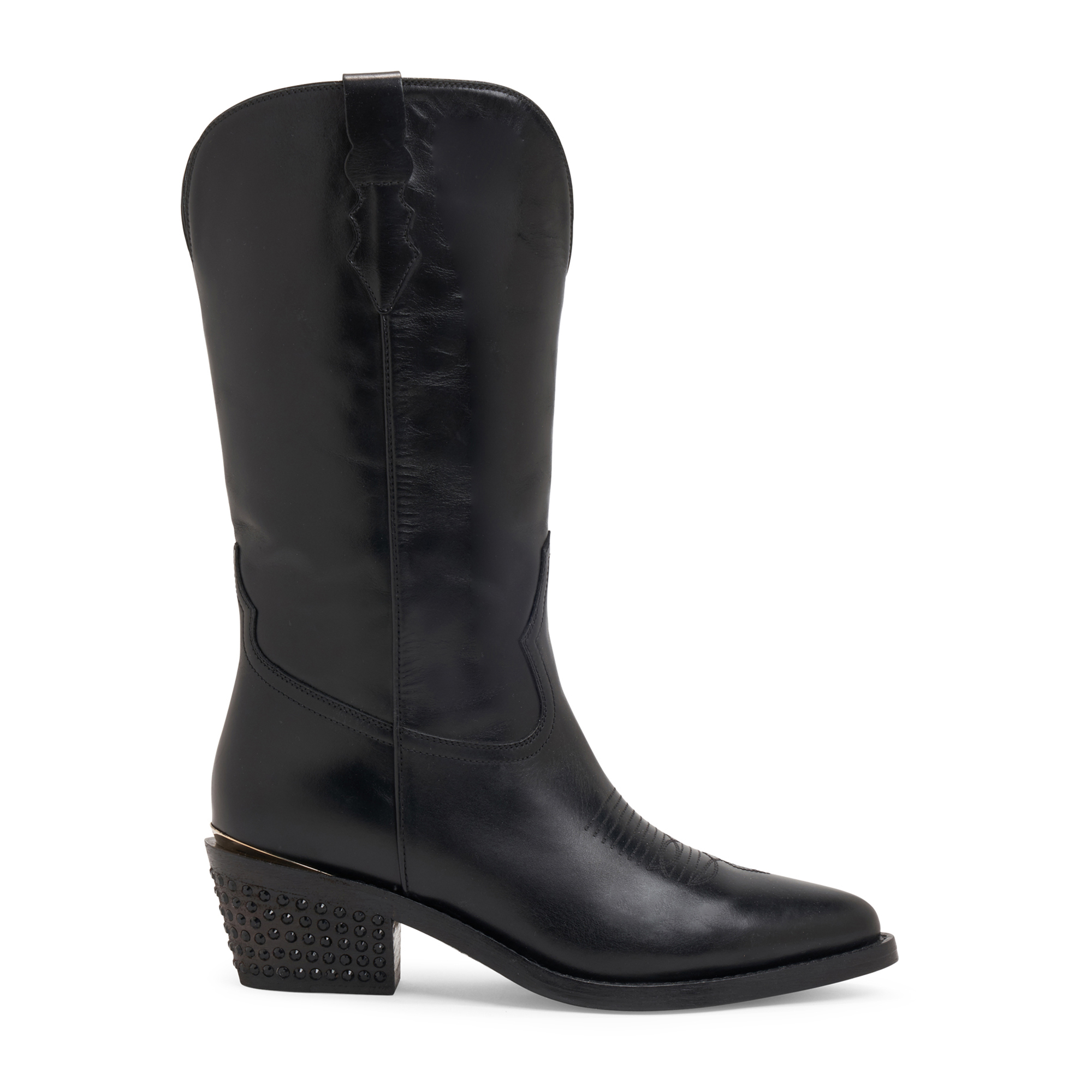 Sharon 55mm Cowboy Boot With Tonal Crystal Embellished Heel