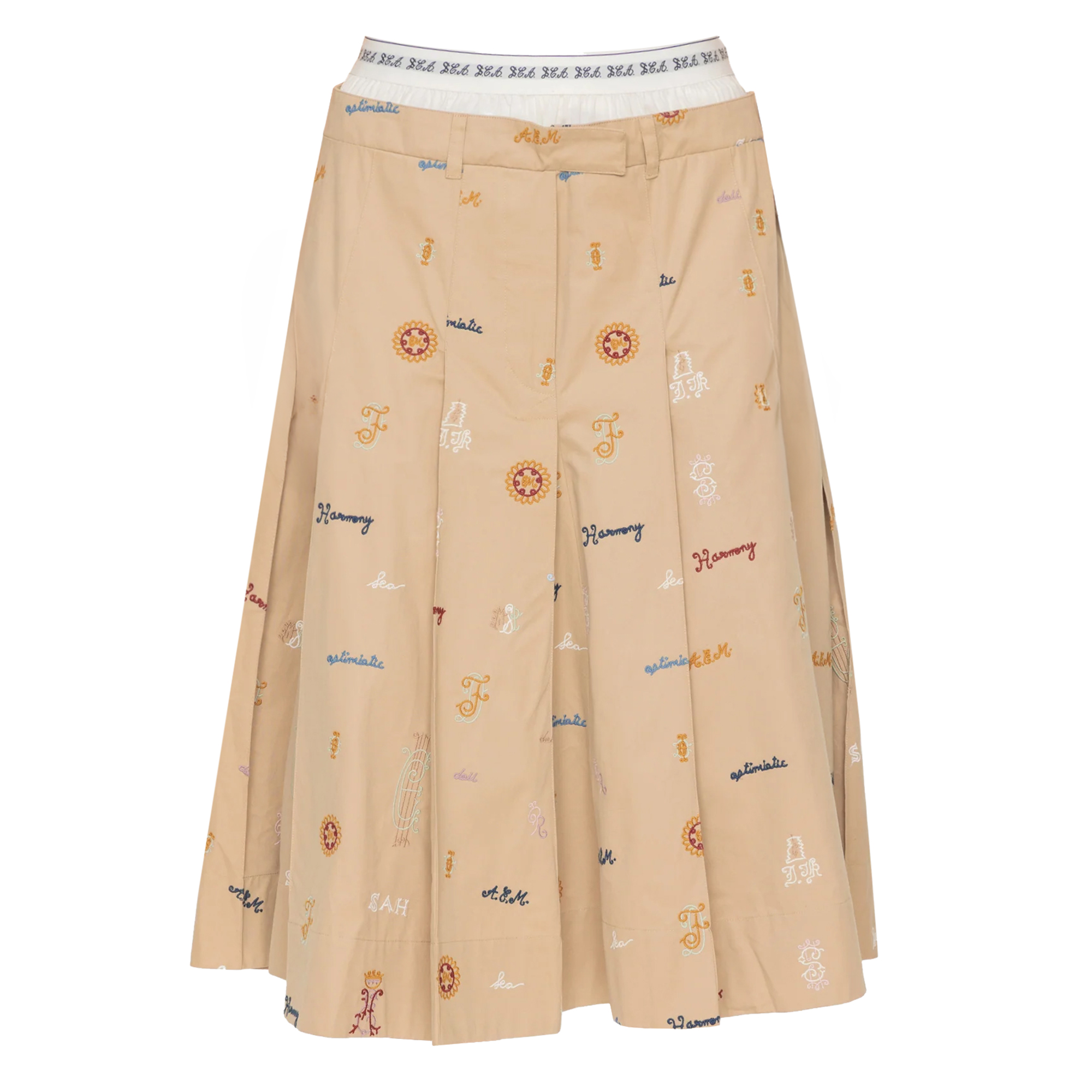 Juliet Double-Waistband Midi Skirt