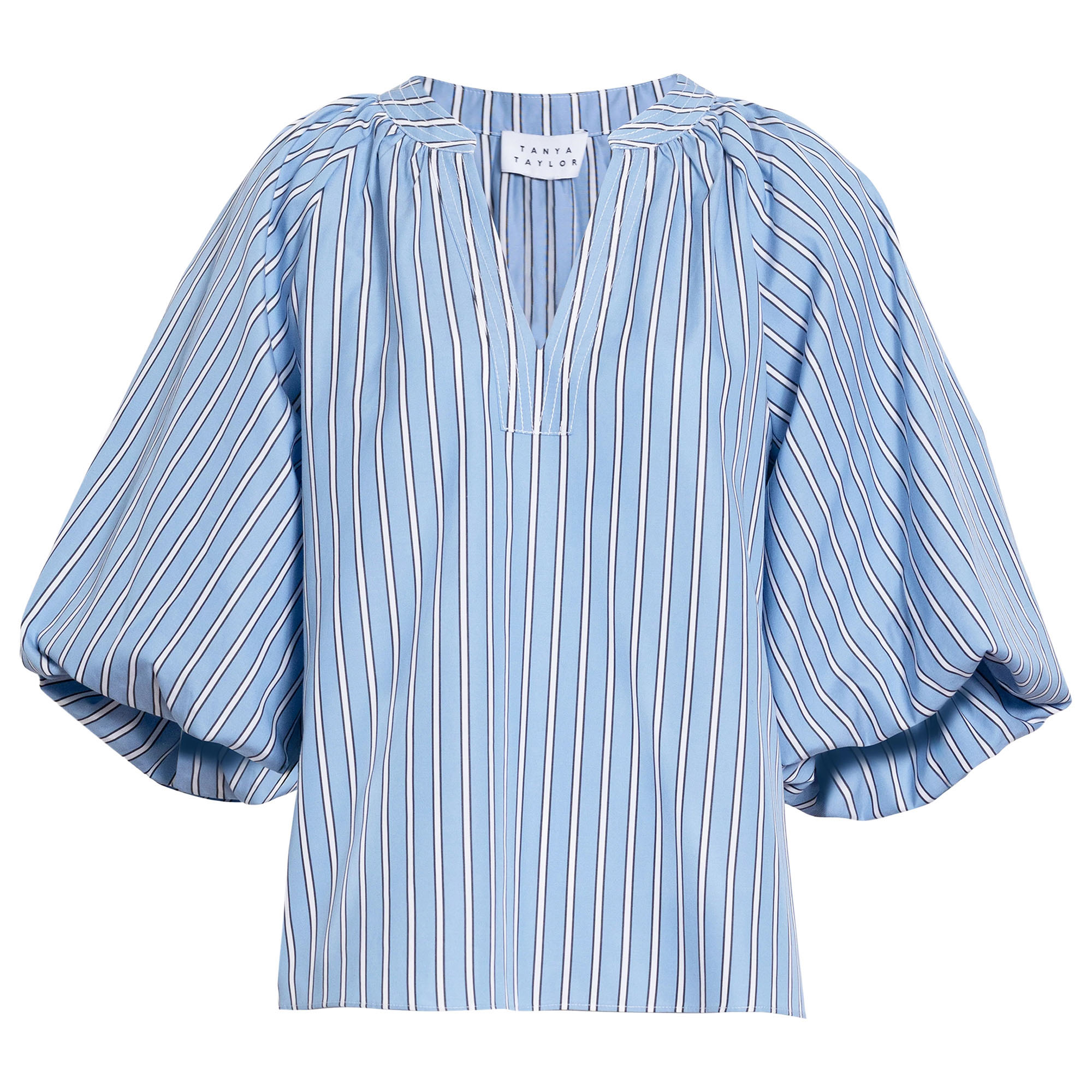 Marine Cotton Poplin Top