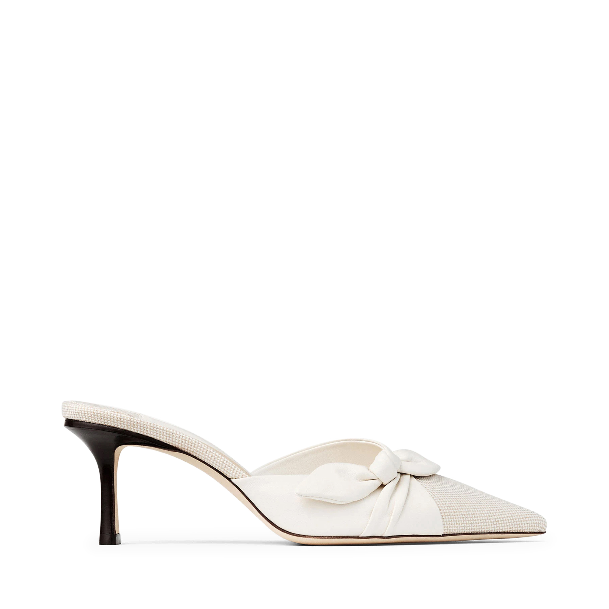 Livi 65mm Flecked Canvas Mule With Leather Bow