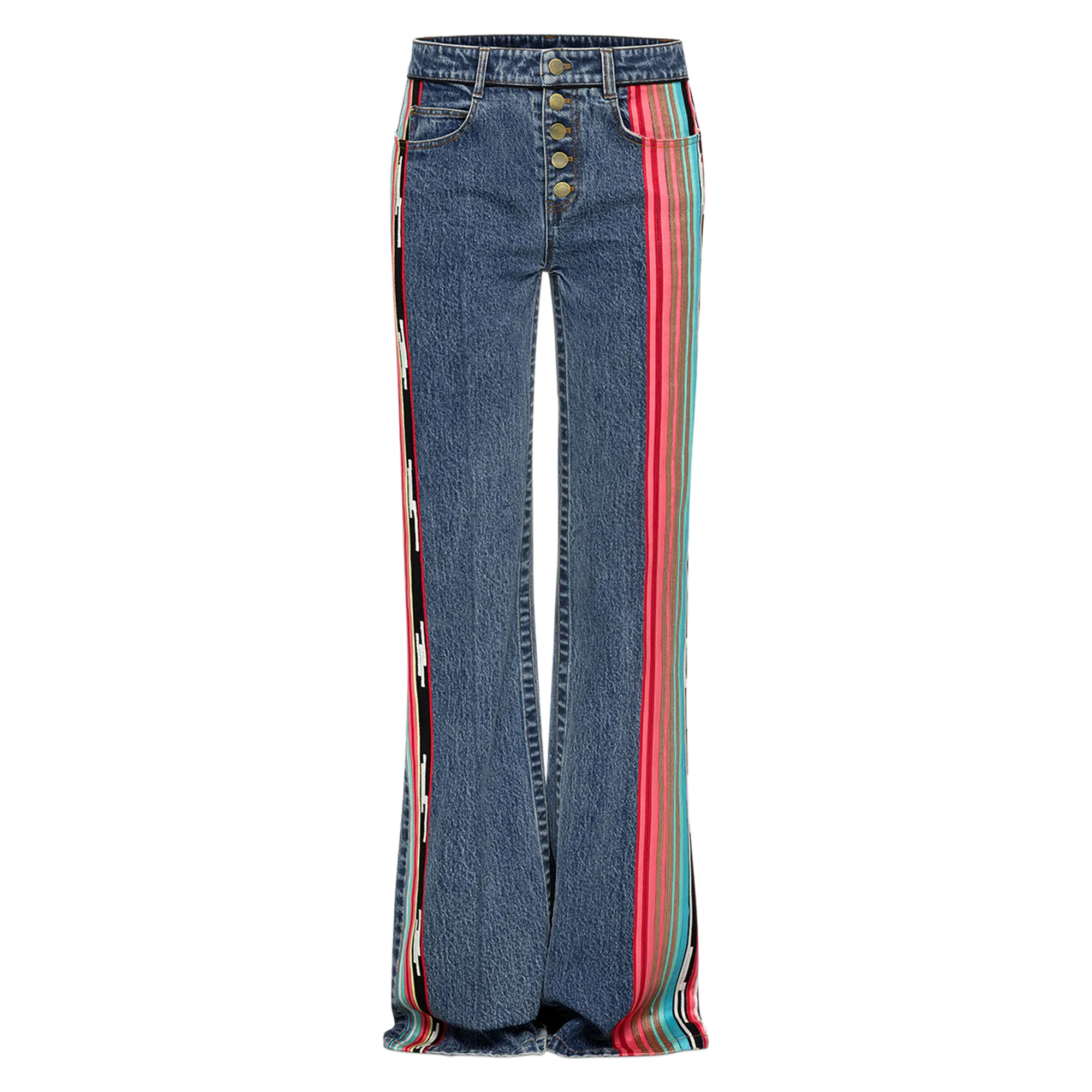 Omar Straight-Leg Stripe Detail Jeans
