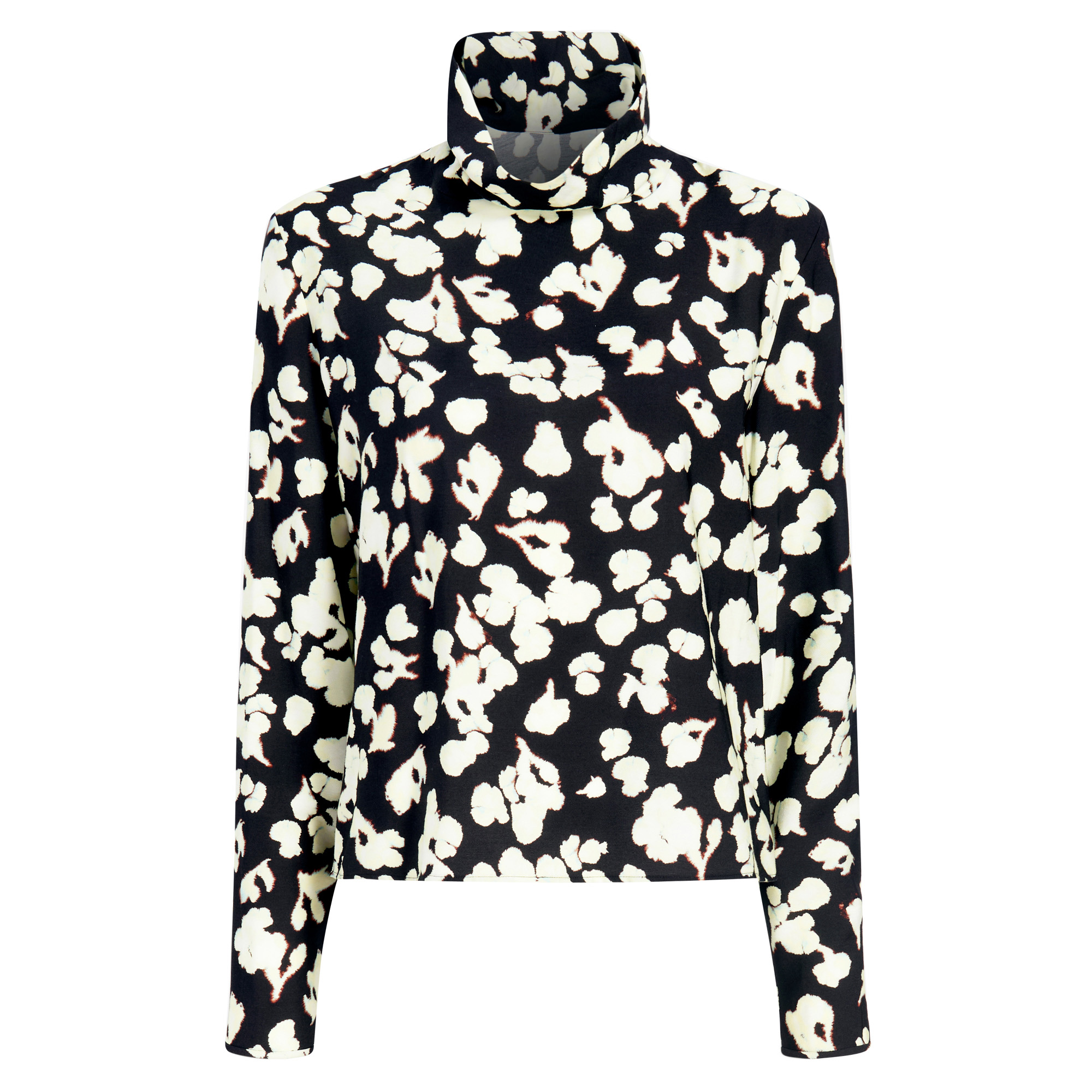 Ansel Long Sleeve Top In Printed Soft Twill