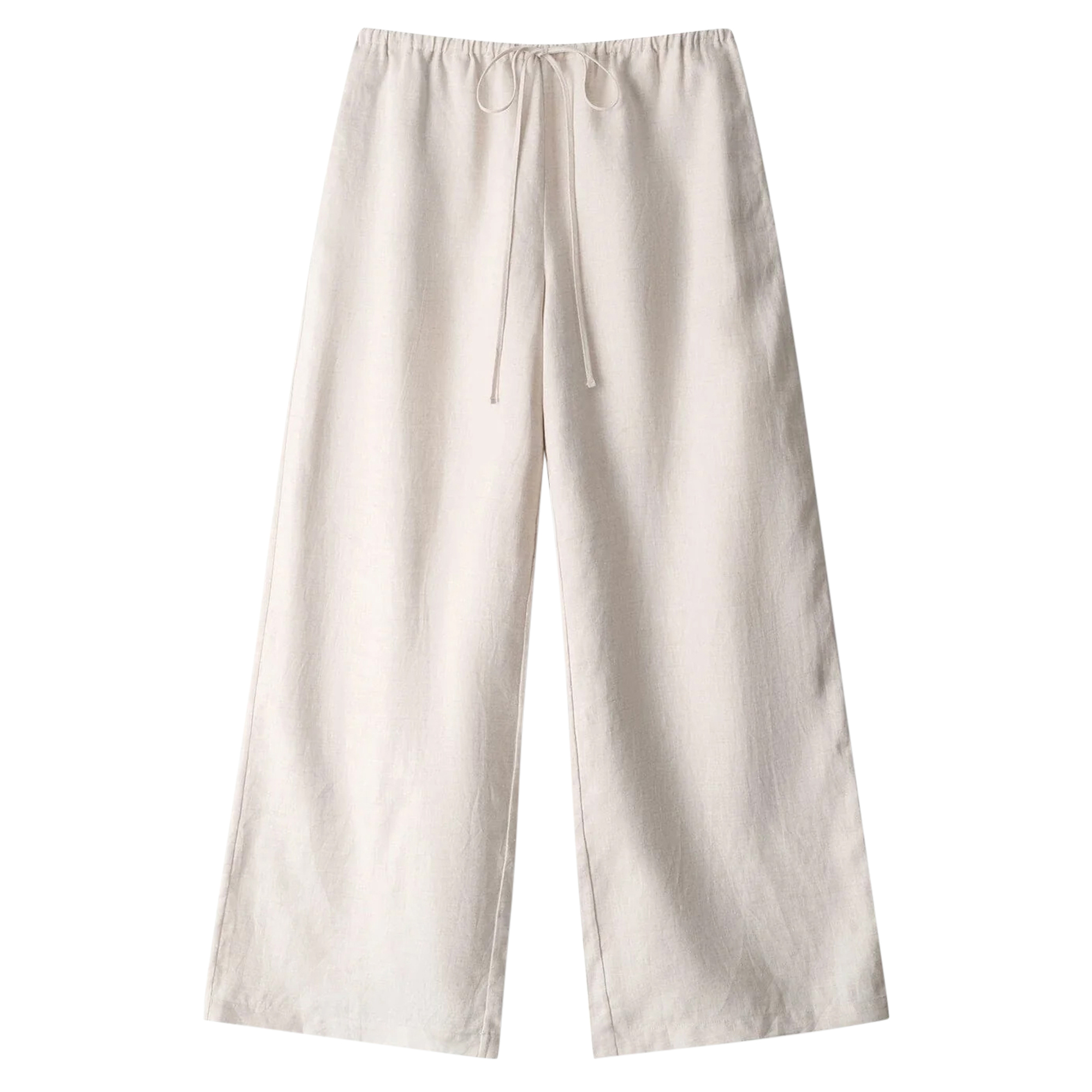 Mateo Linen Cropped Wide-Leg Pant