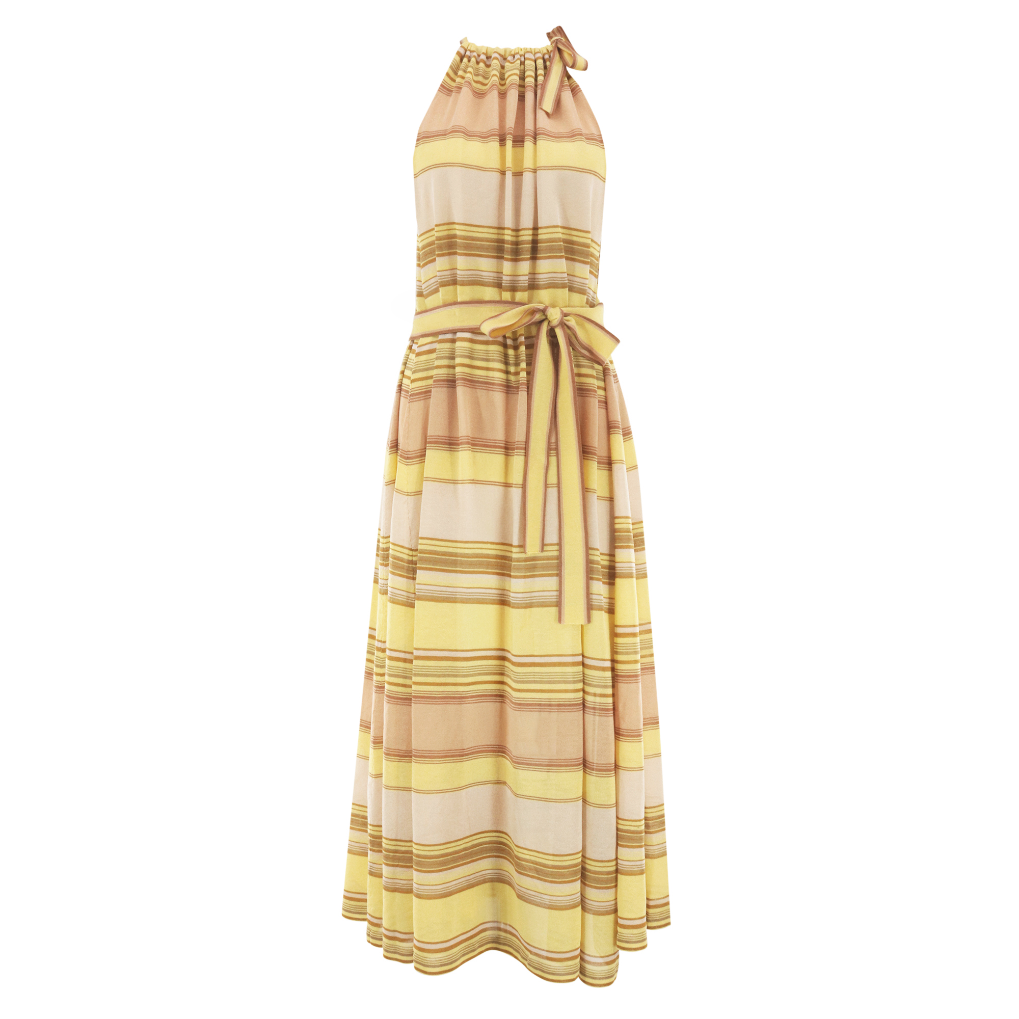 Indra Stripe Halterneck Midi Dress