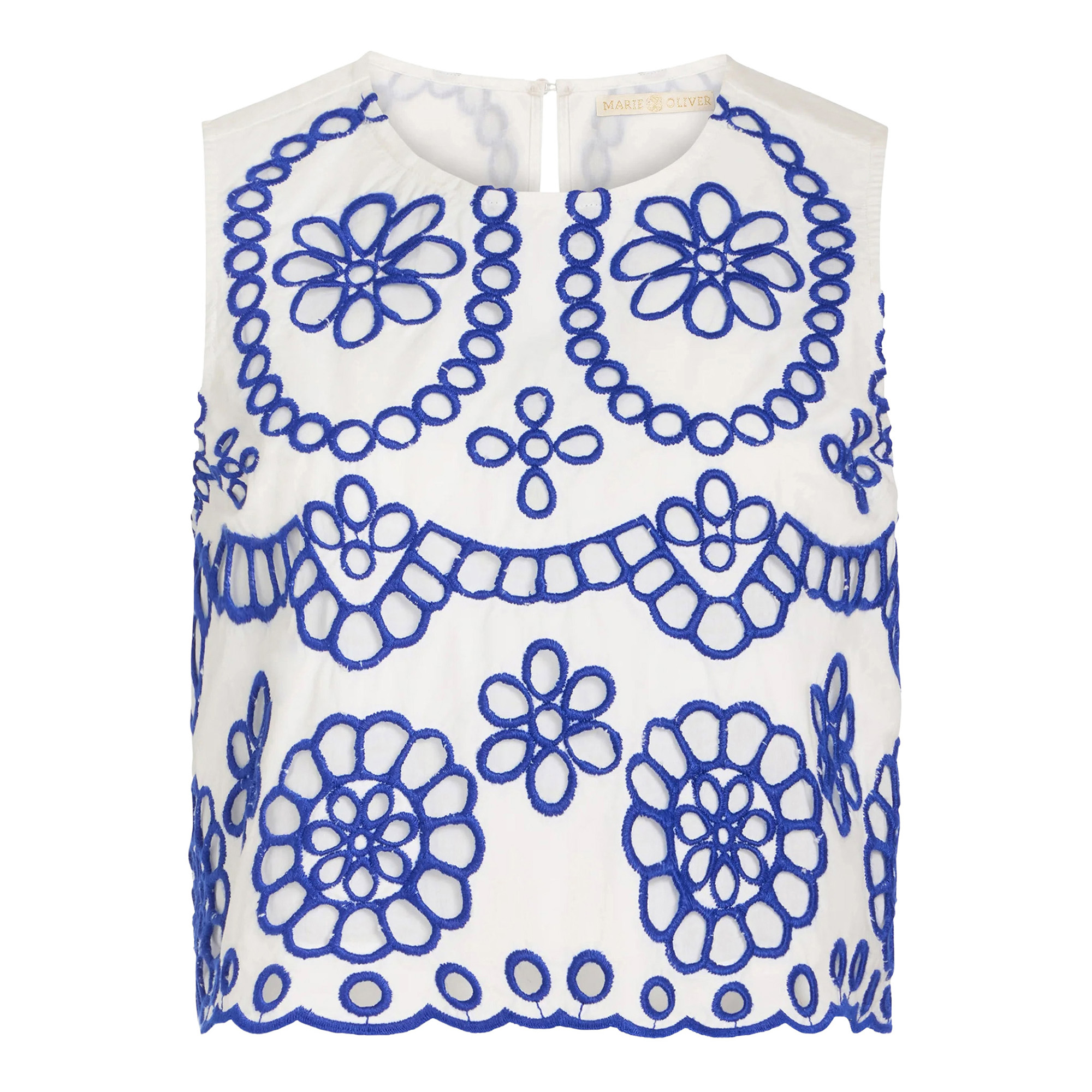 Davis Sleeveless Eyelet Crop Top